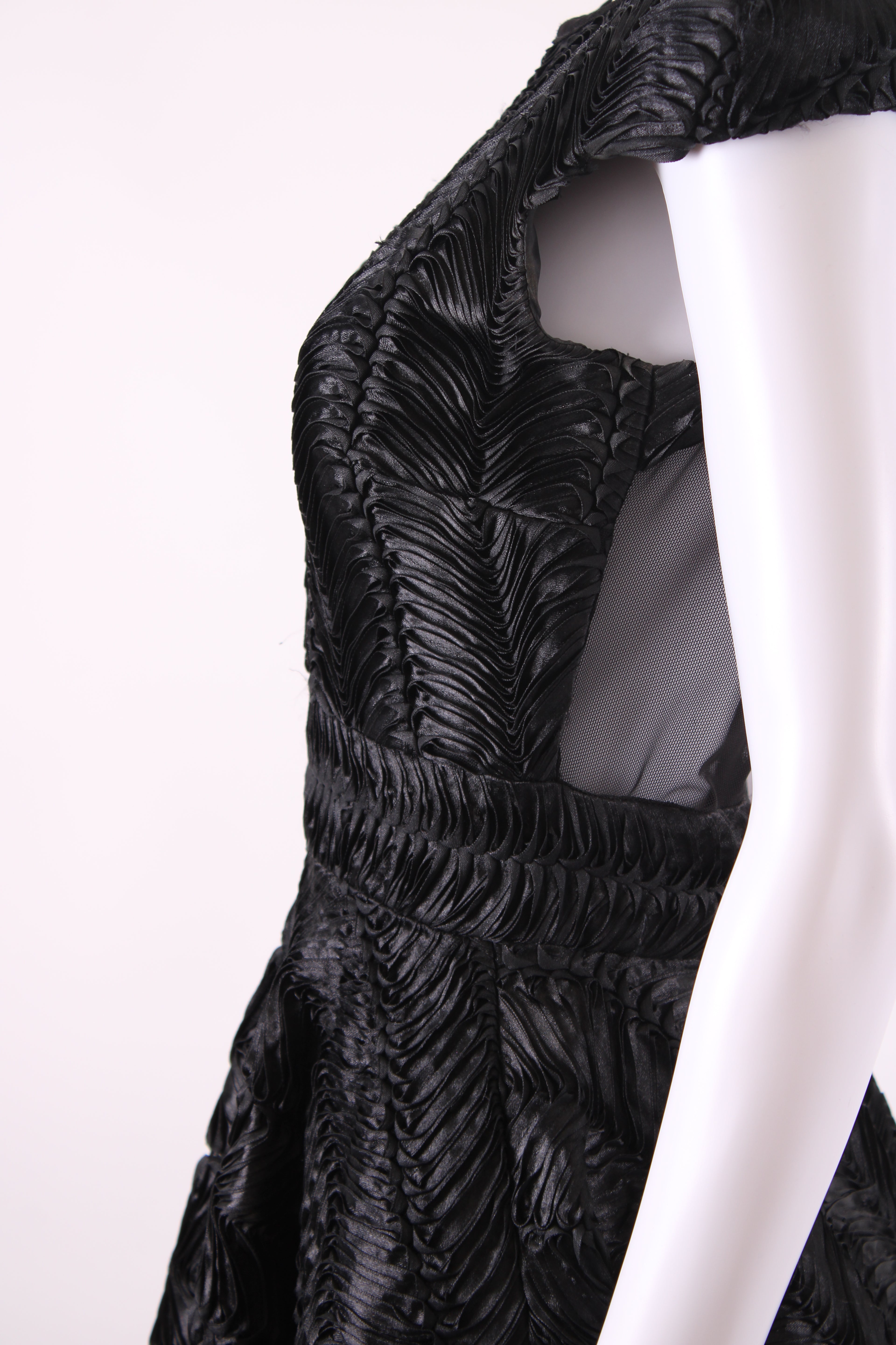 Philip Armstrong Pleat Detail Mini Dress Black 10