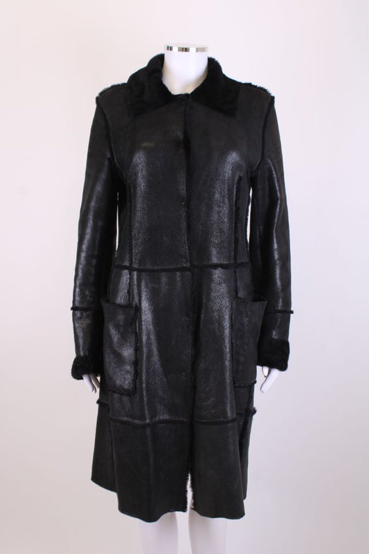 Dolce & Gabbana Shearling Coat Black S