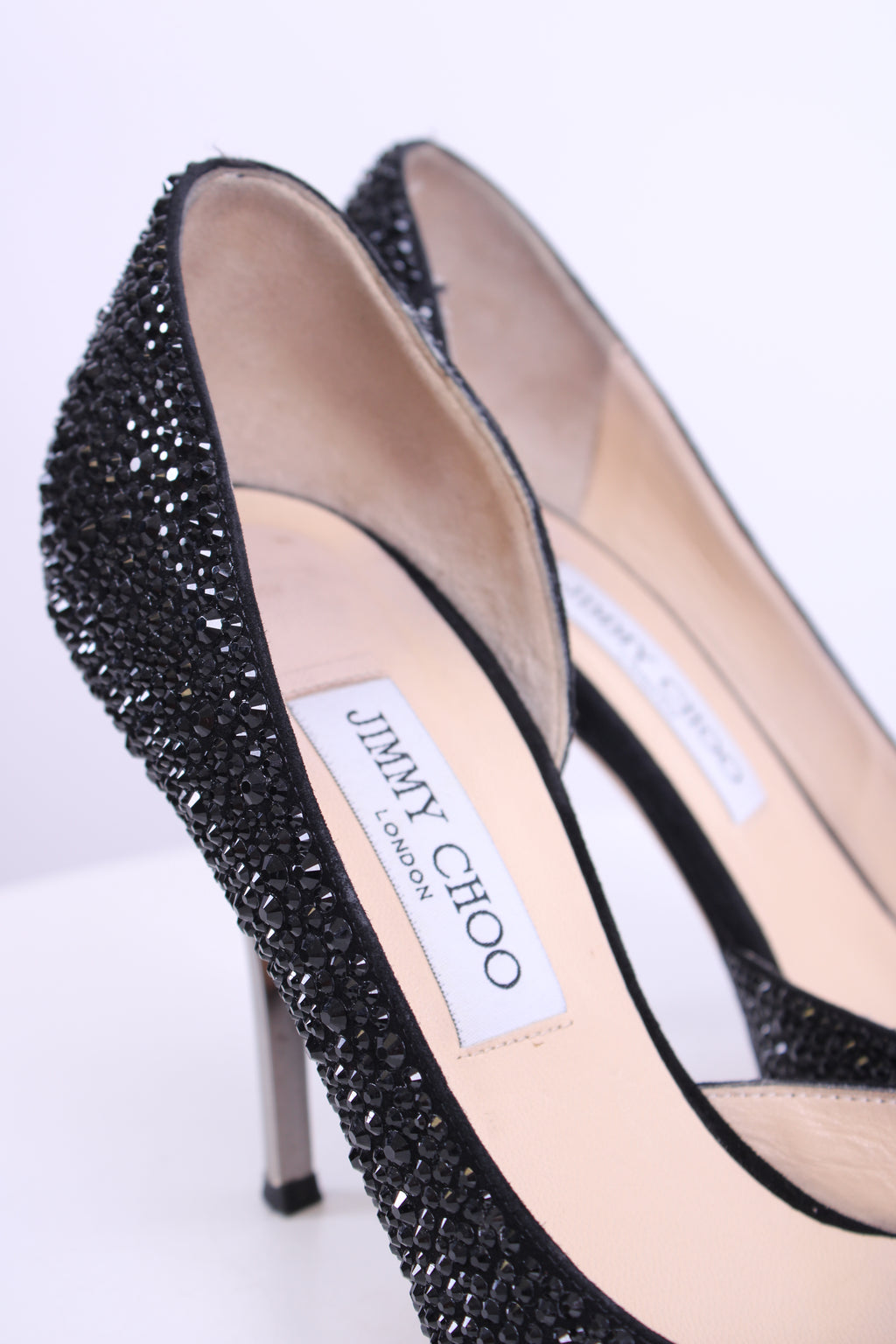 Jimmy Choo Crystal Embellished Heels Black 39