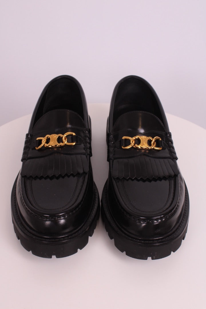 Celine Chunky Chain Loafers Black 40