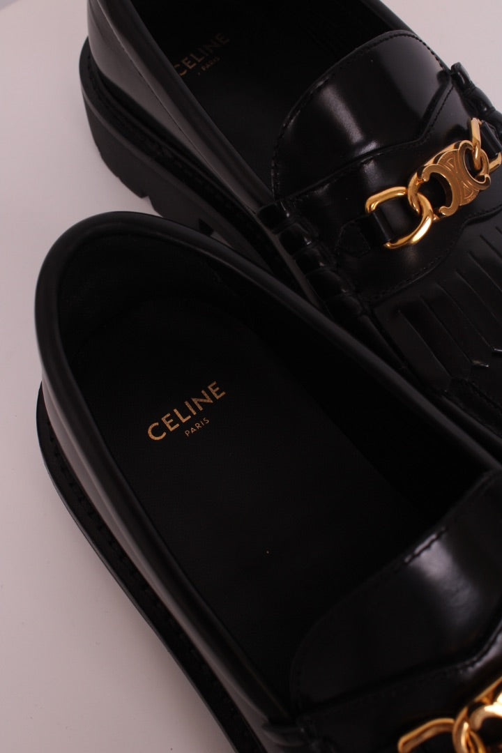 Celine Chunky Chain Loafers Black 40