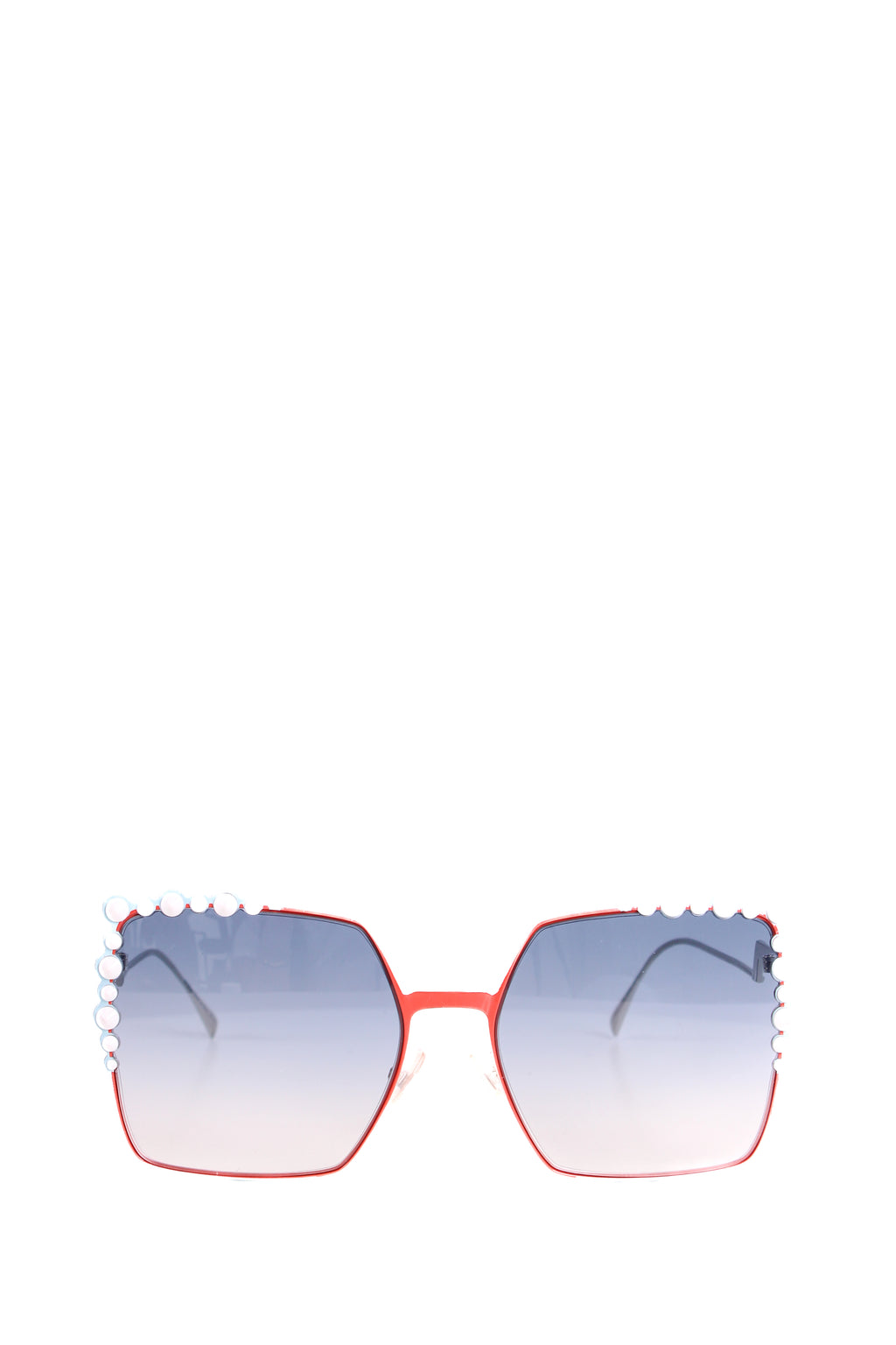 Fendi Embellished Square Sunglasses Blue/Red