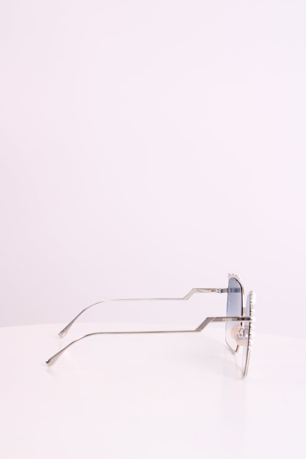 Fendi Embellished Square Sunglasses Blue/Red