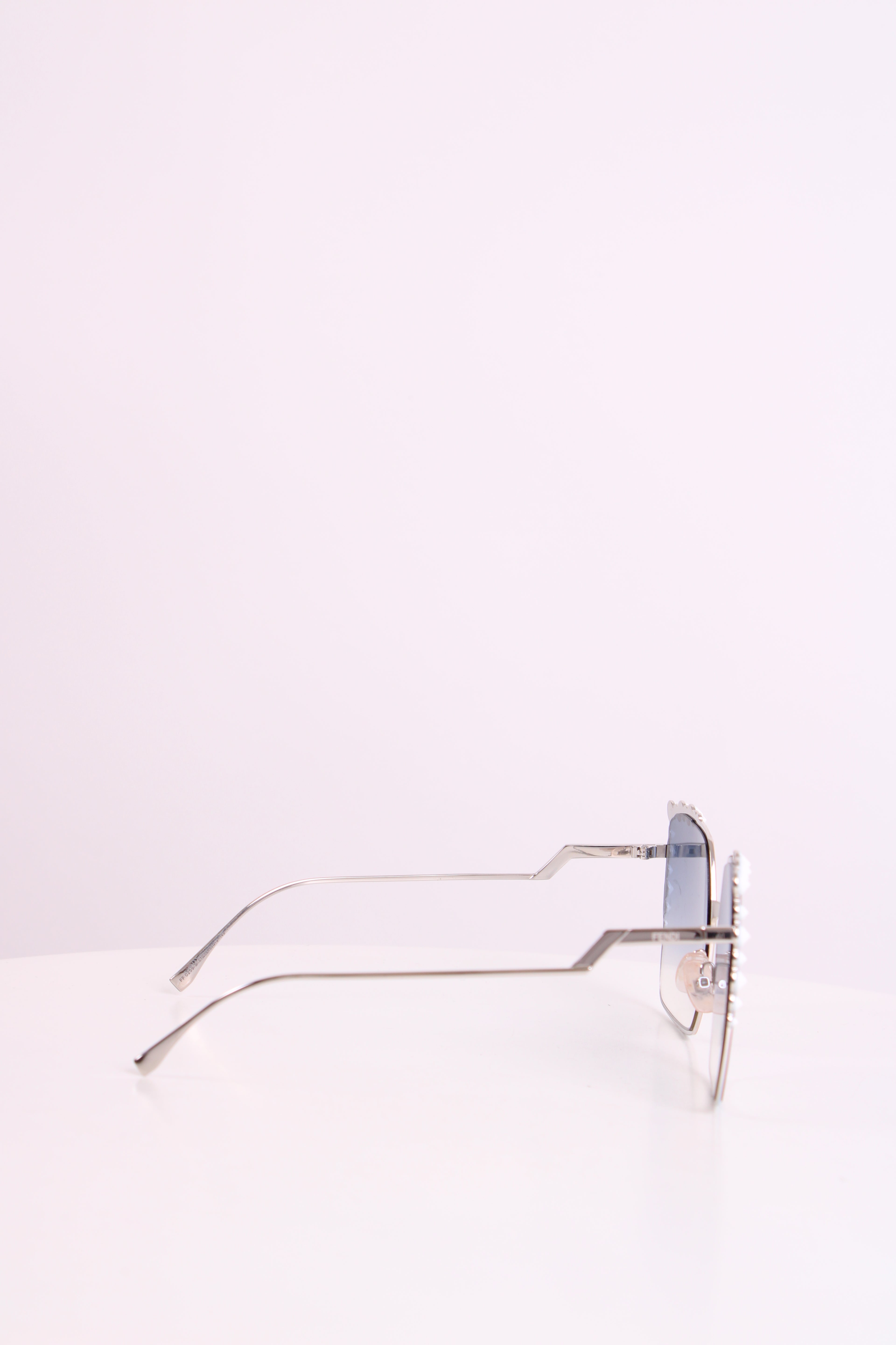 Fendi Embellished Square Sunglasses Blue/Red