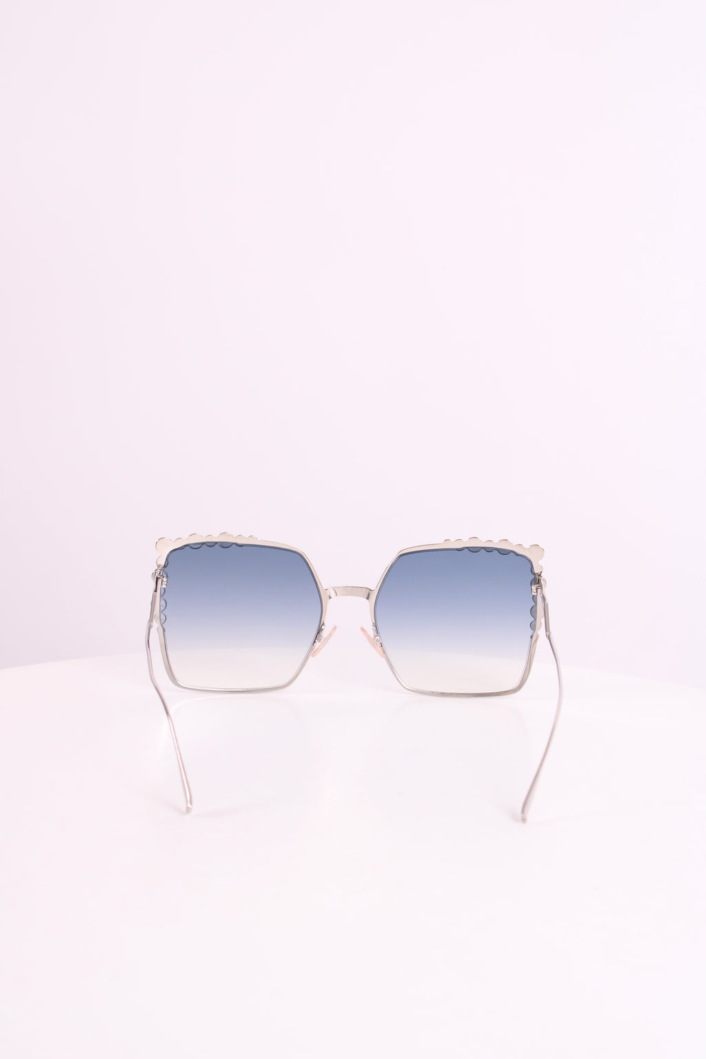Fendi Embellished Square Sunglasses Blue/Red