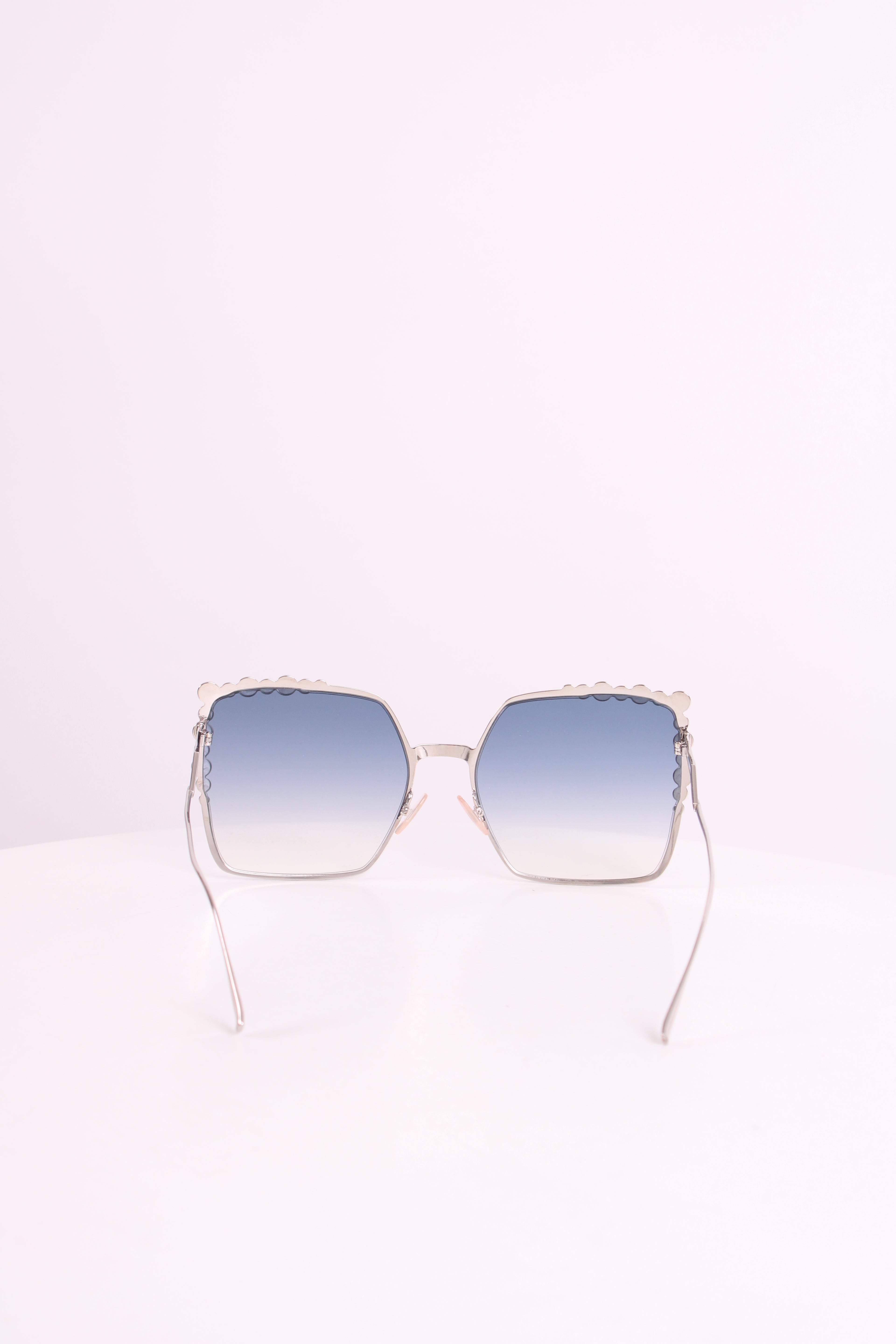 Fendi Embellished Square Sunglasses Blue/Red