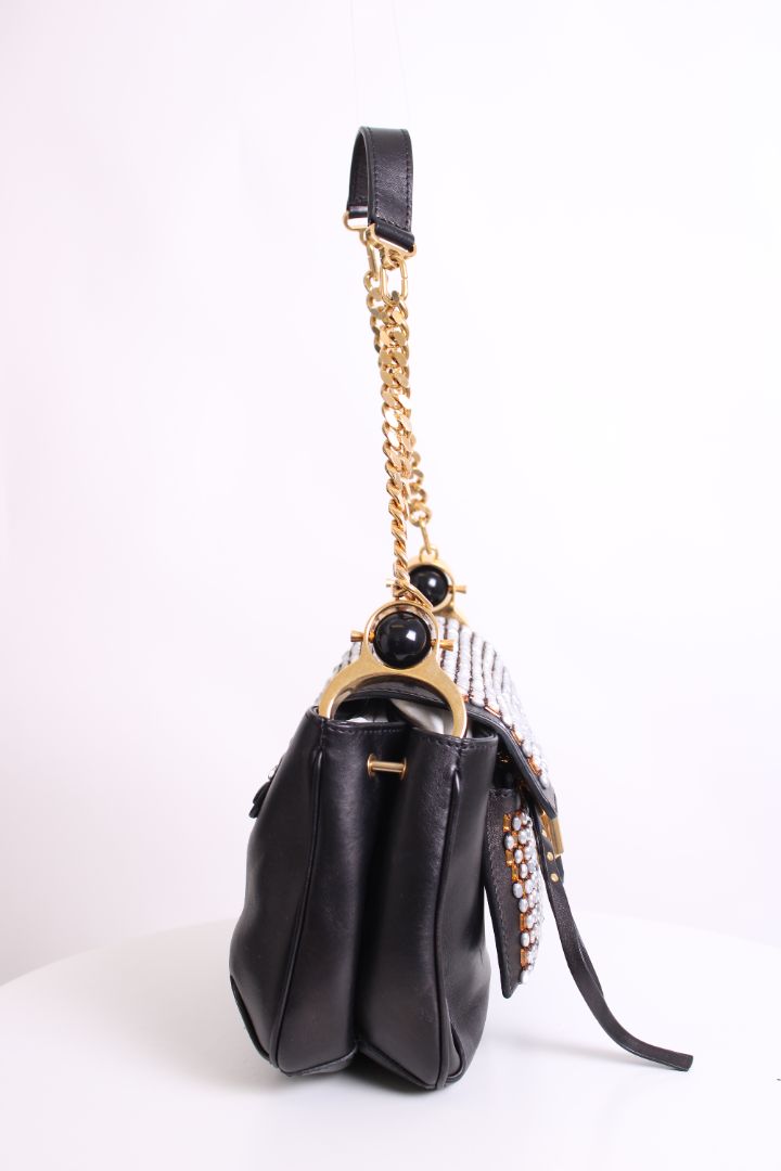 Chloe Amelia Crystal Embellished Bag Black