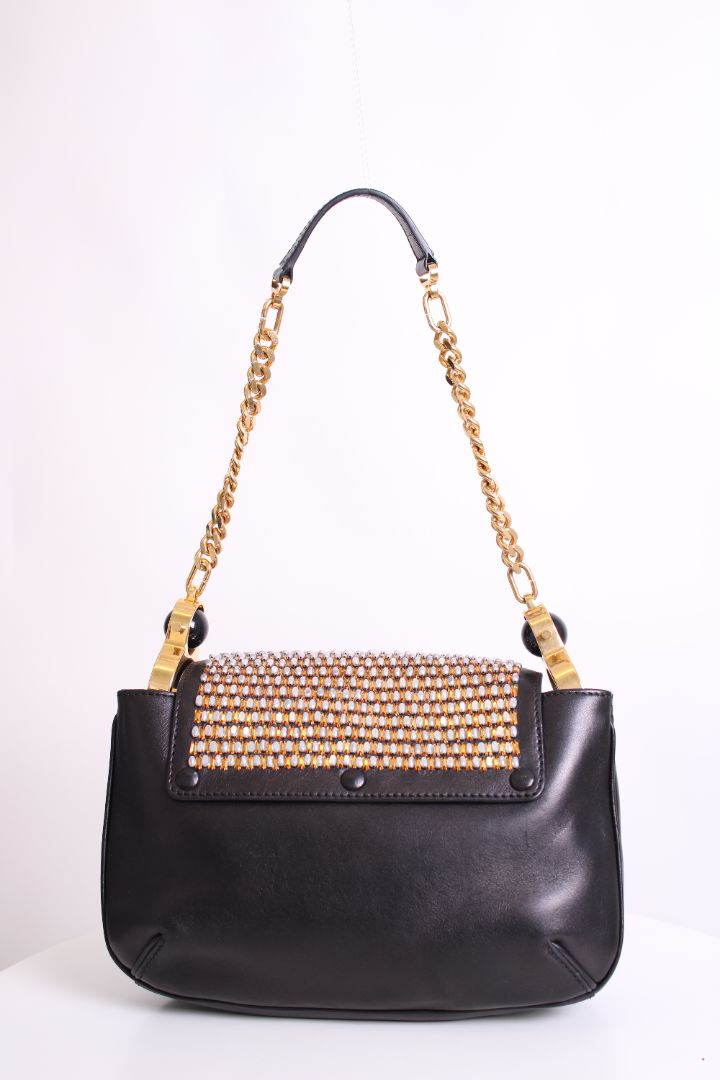 Chloe Amelia Crystal Embellished Bag Black