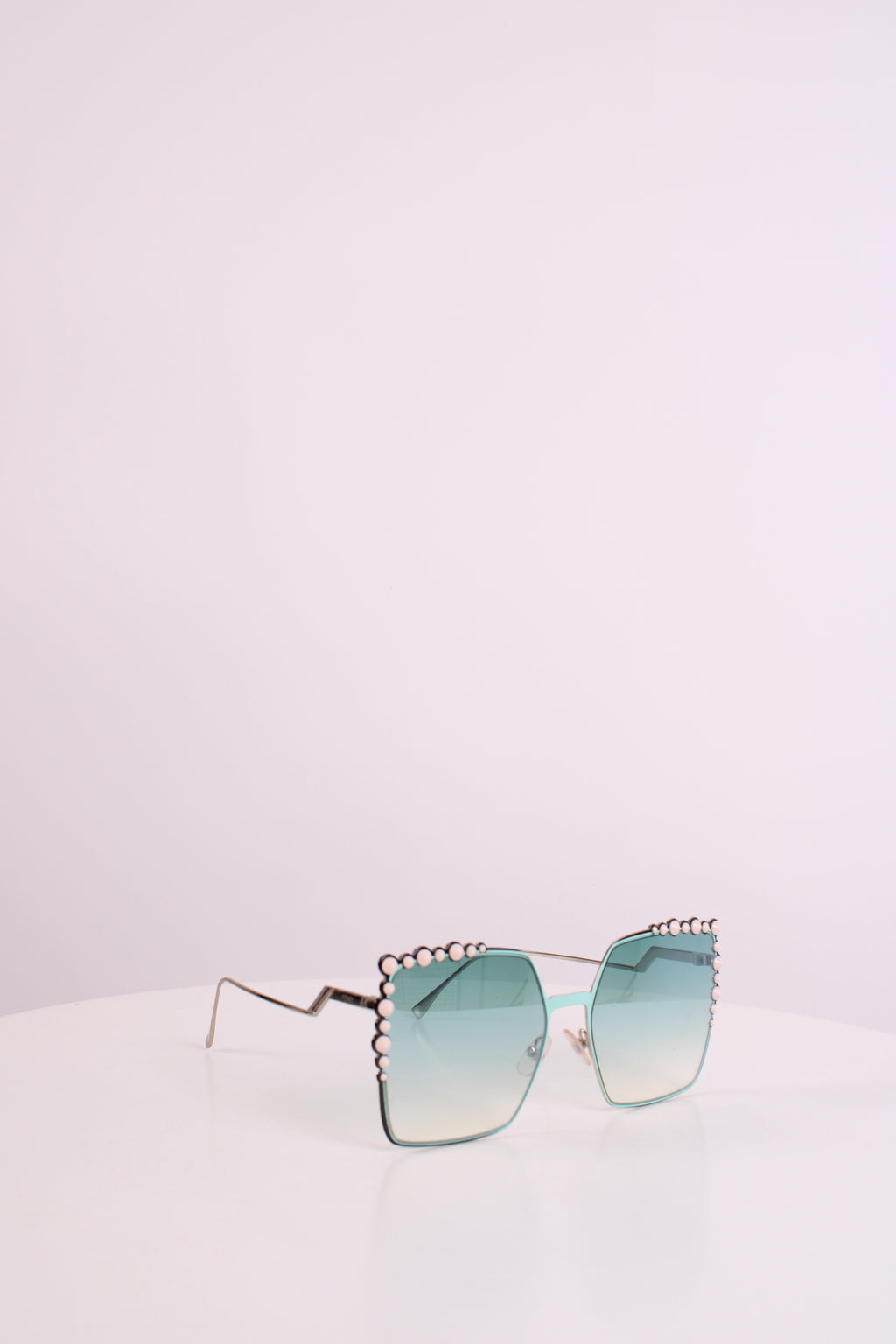 Fendi Embellished Square Sunglasses Green