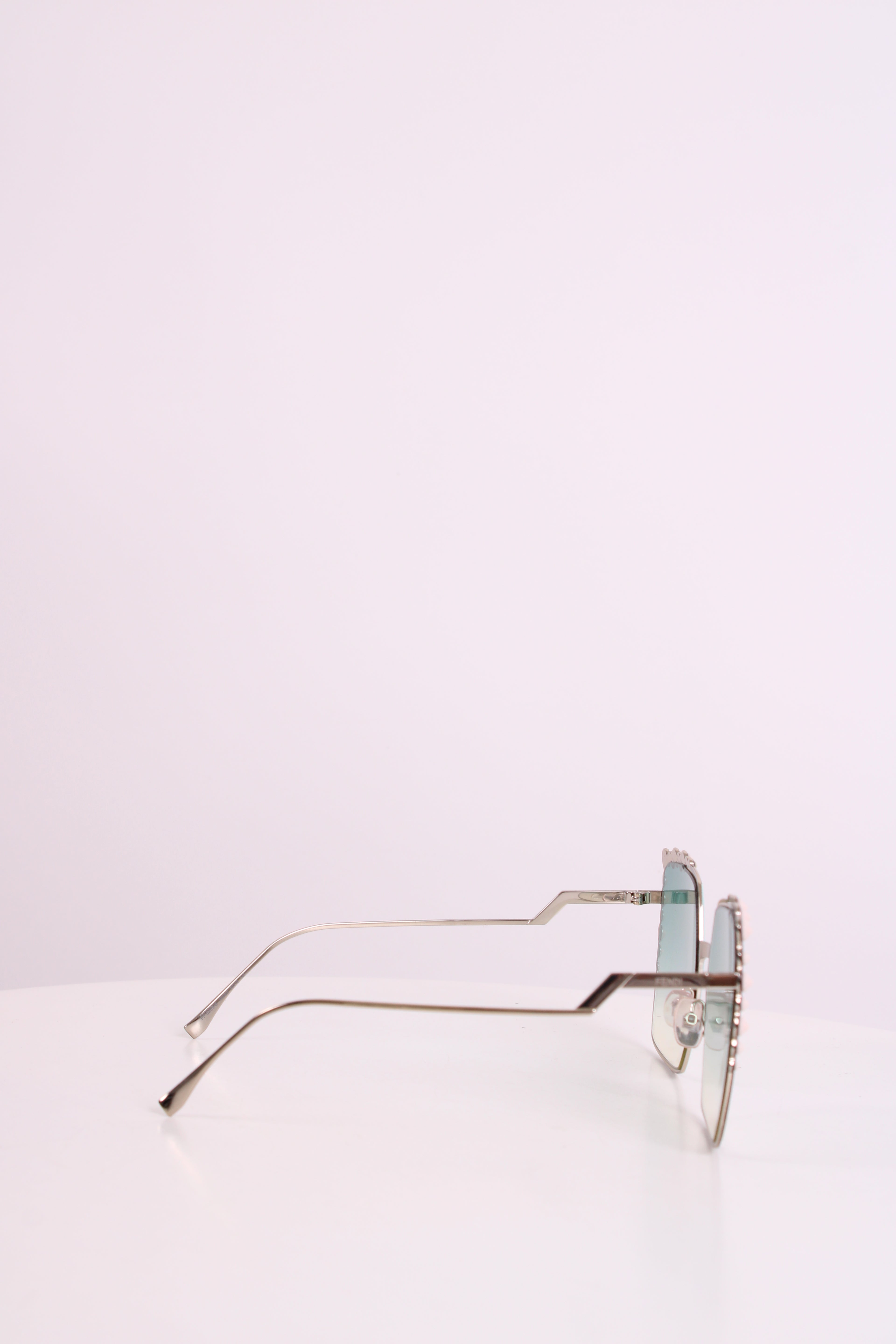 Fendi Embellished Square Sunglasses Green