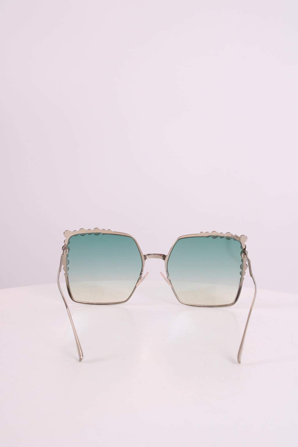 Fendi Embellished Square Sunglasses Green