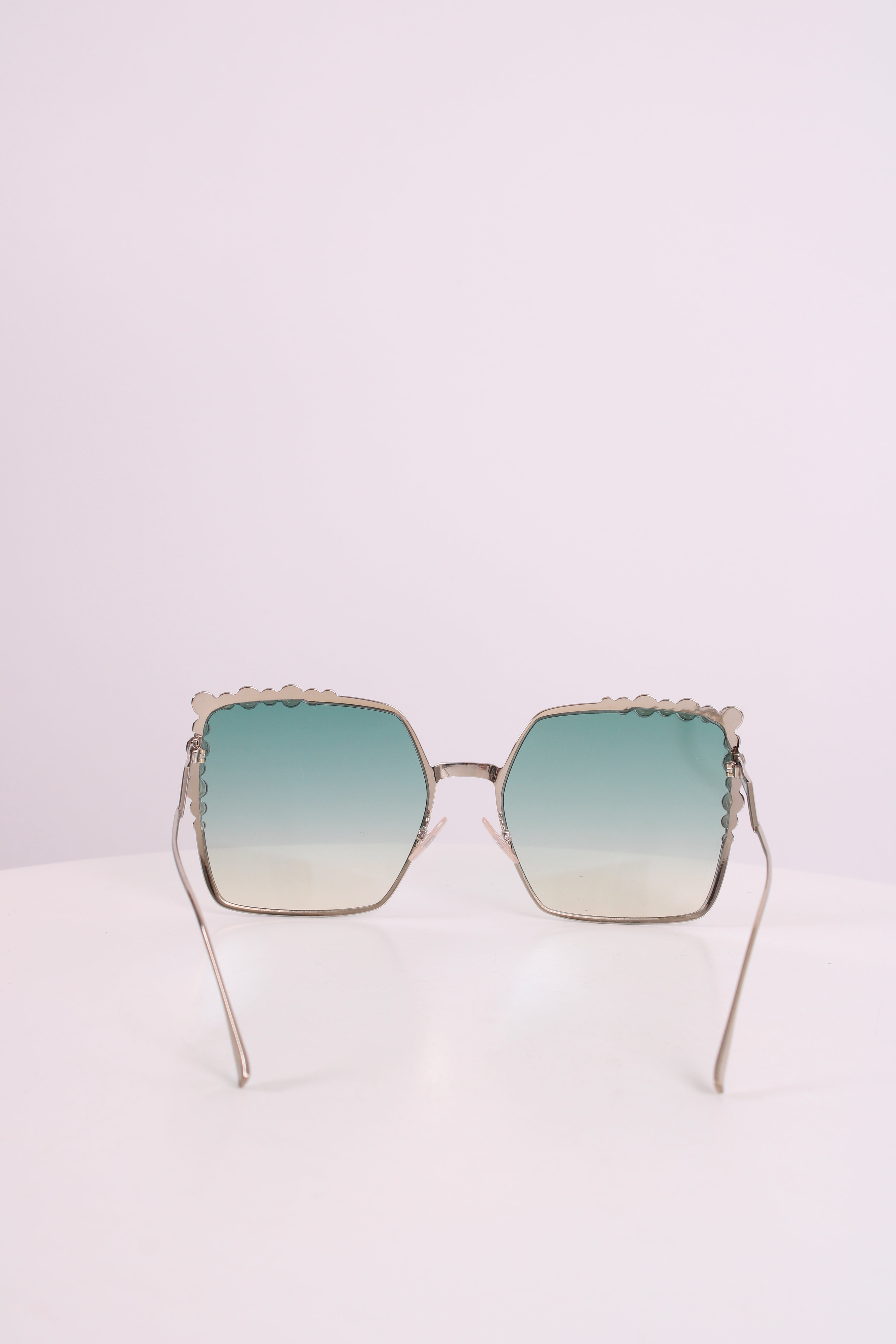 Fendi Embellished Square Sunglasses Green