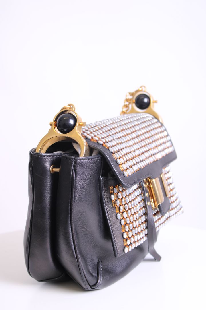 Chloe Amelia Crystal Embellished Bag Black