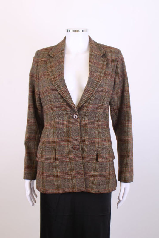 Mulberry Tweed Check Jacket Khaki/ Rust 10