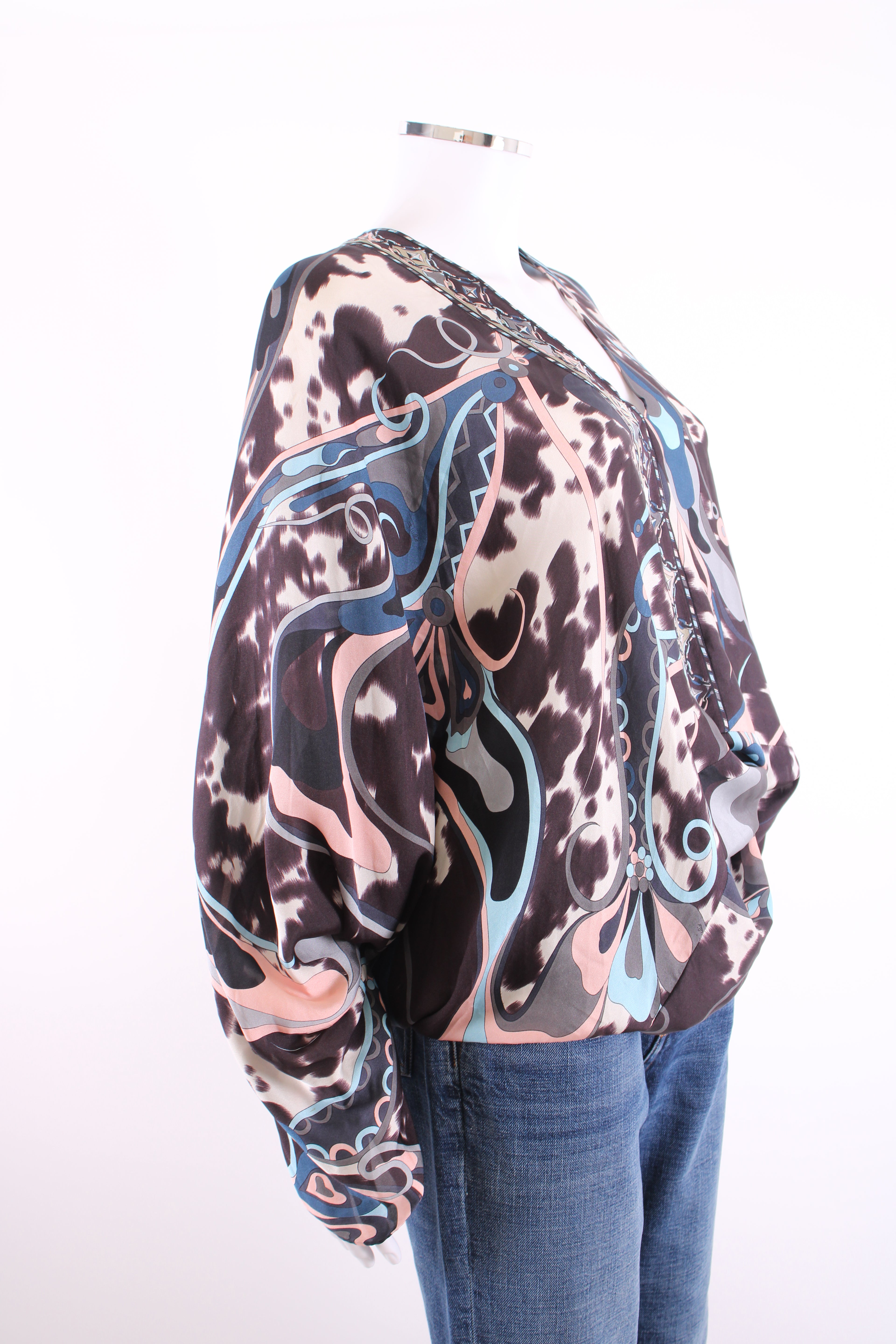 Emilio Pucci L/S Print Blouse Blue/ Pink 6