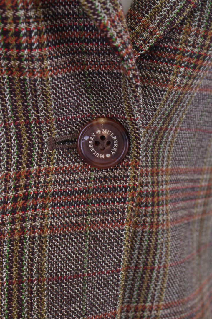 Mulberry Tweed Check Jacket Khaki/ Rust 10
