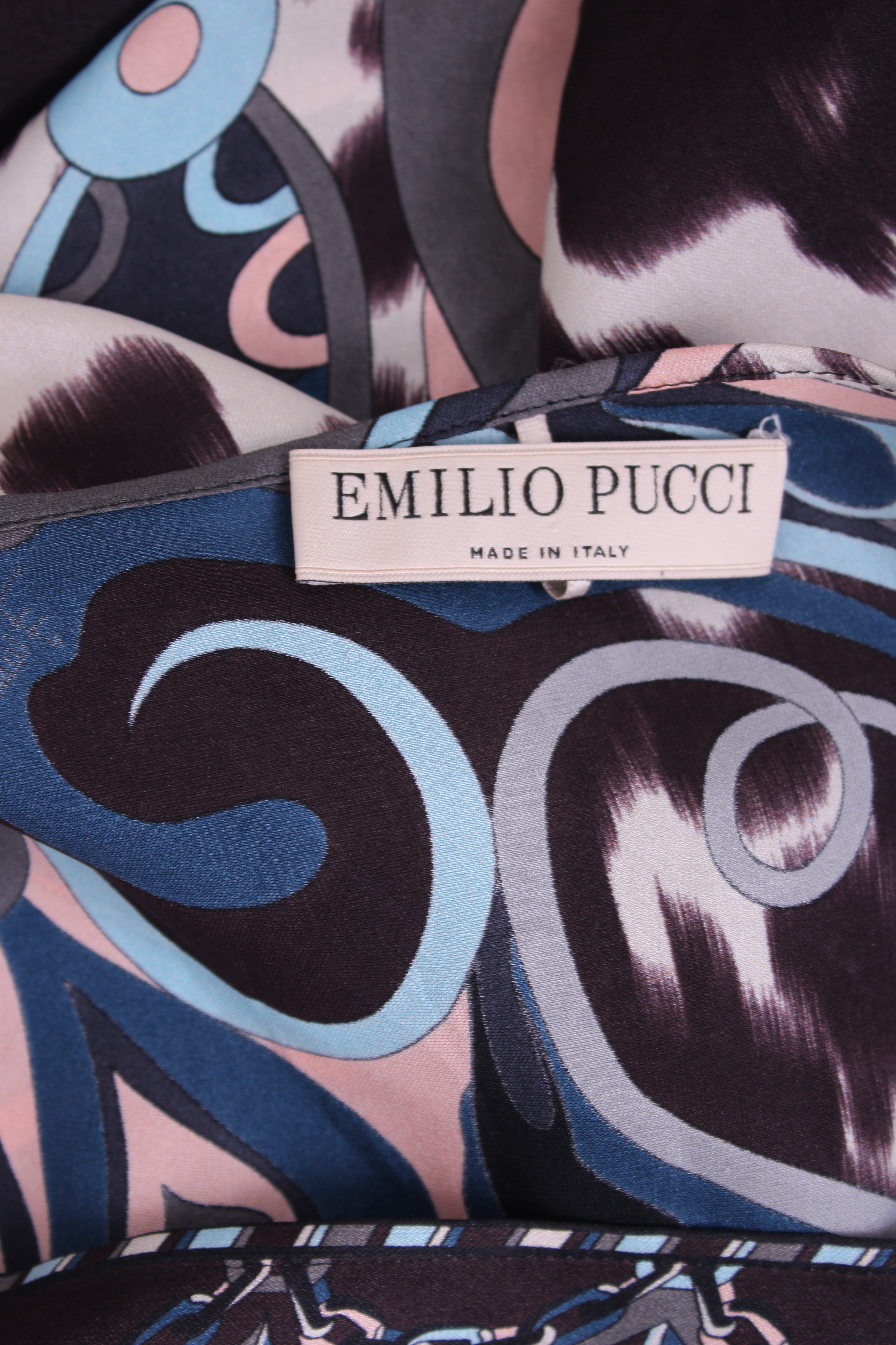 Emilio Pucci L/S Print Blouse Blue/ Pink 6
