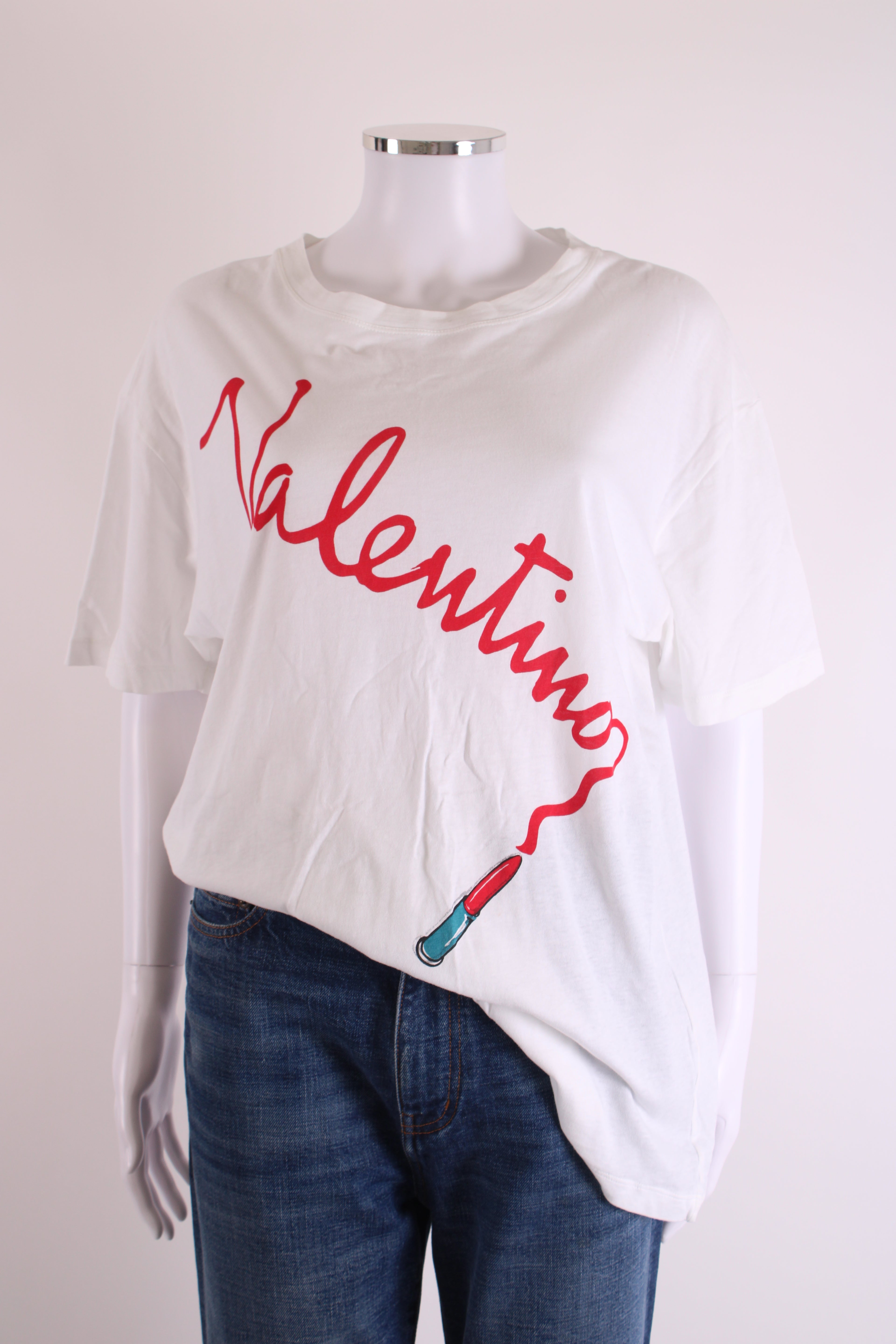 Valentino VALENTINO LIPSTICK T-shirt White and Red M