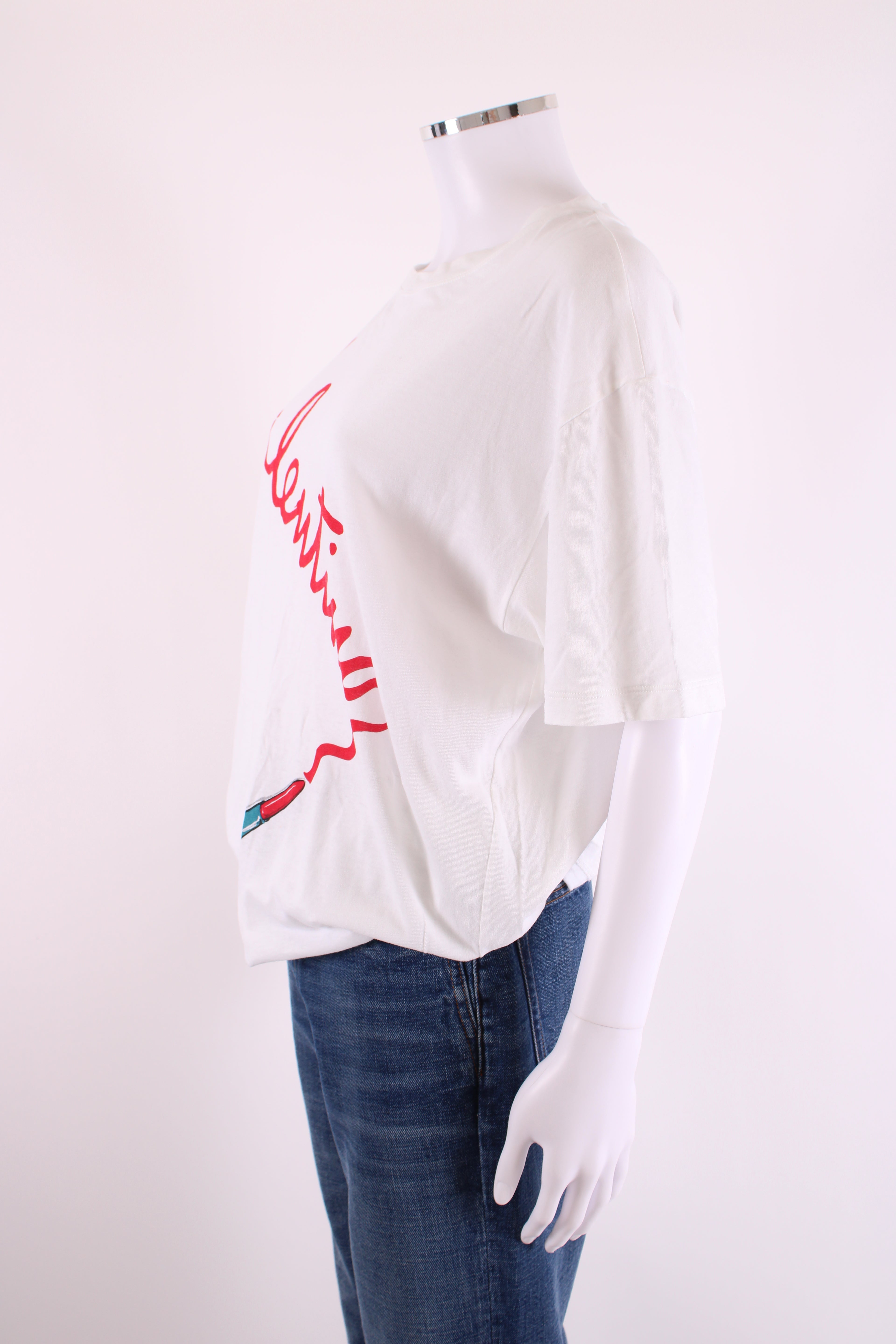 Valentino VALENTINO LIPSTICK T-shirt White and Red M