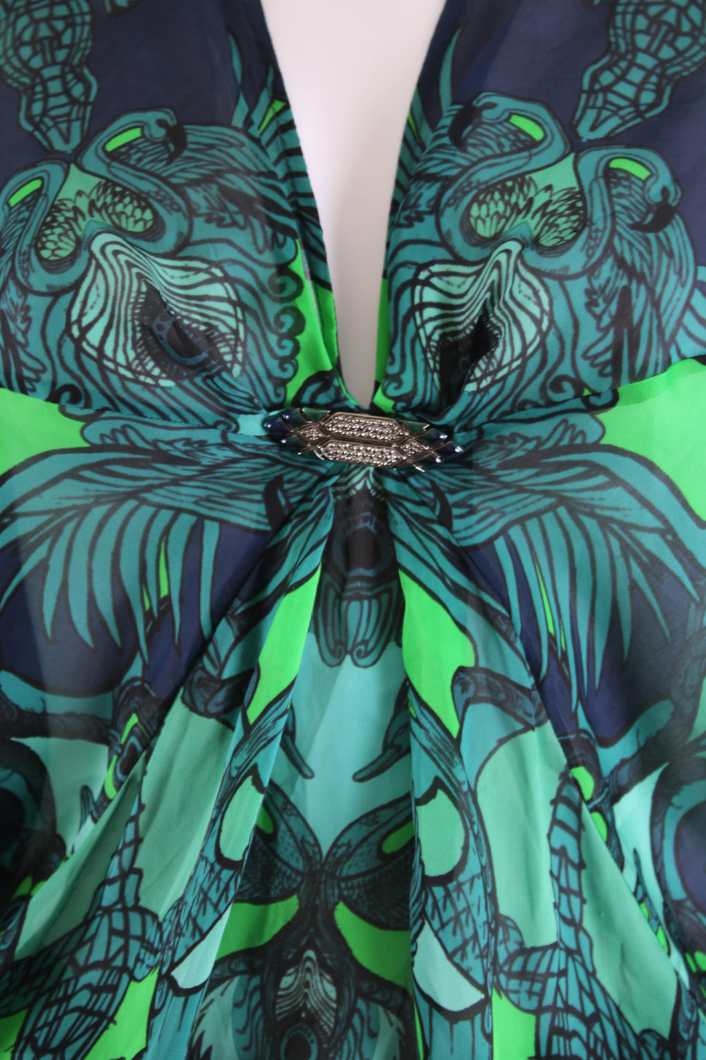 Roberto Cavalli Top Green Print 8