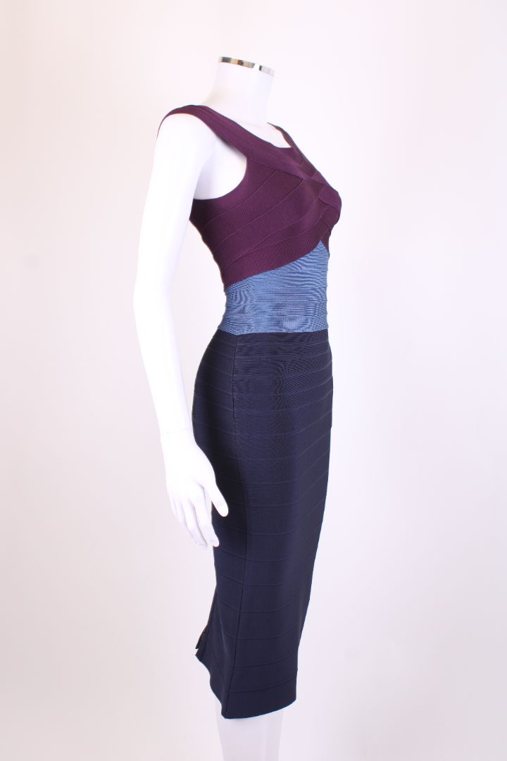 Herve Leger S/S Bandage Dress Plum/ Navy S