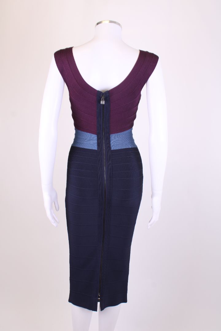 Herve Leger S/S Bandage Dress Plum/ Navy S