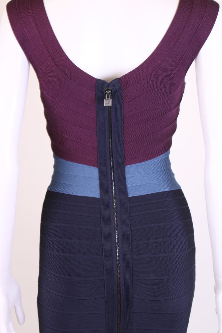 Herve Leger S/S Bandage Dress Plum/ Navy S