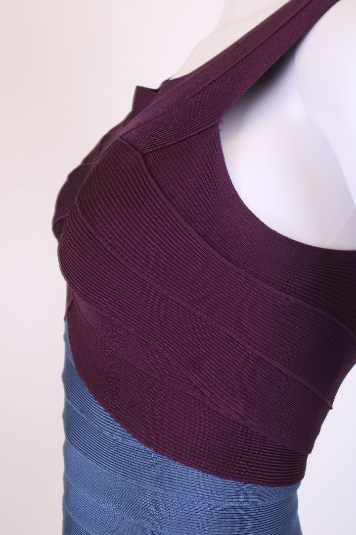 Herve Leger S/S Bandage Dress Plum/ Navy S