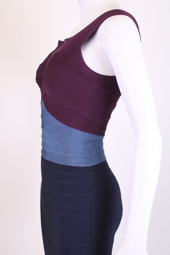 Herve Leger S/S Bandage Dress Plum/ Navy S