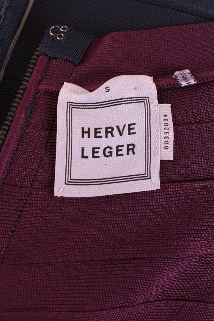Herve Leger S/S Bandage Dress Plum/ Navy S