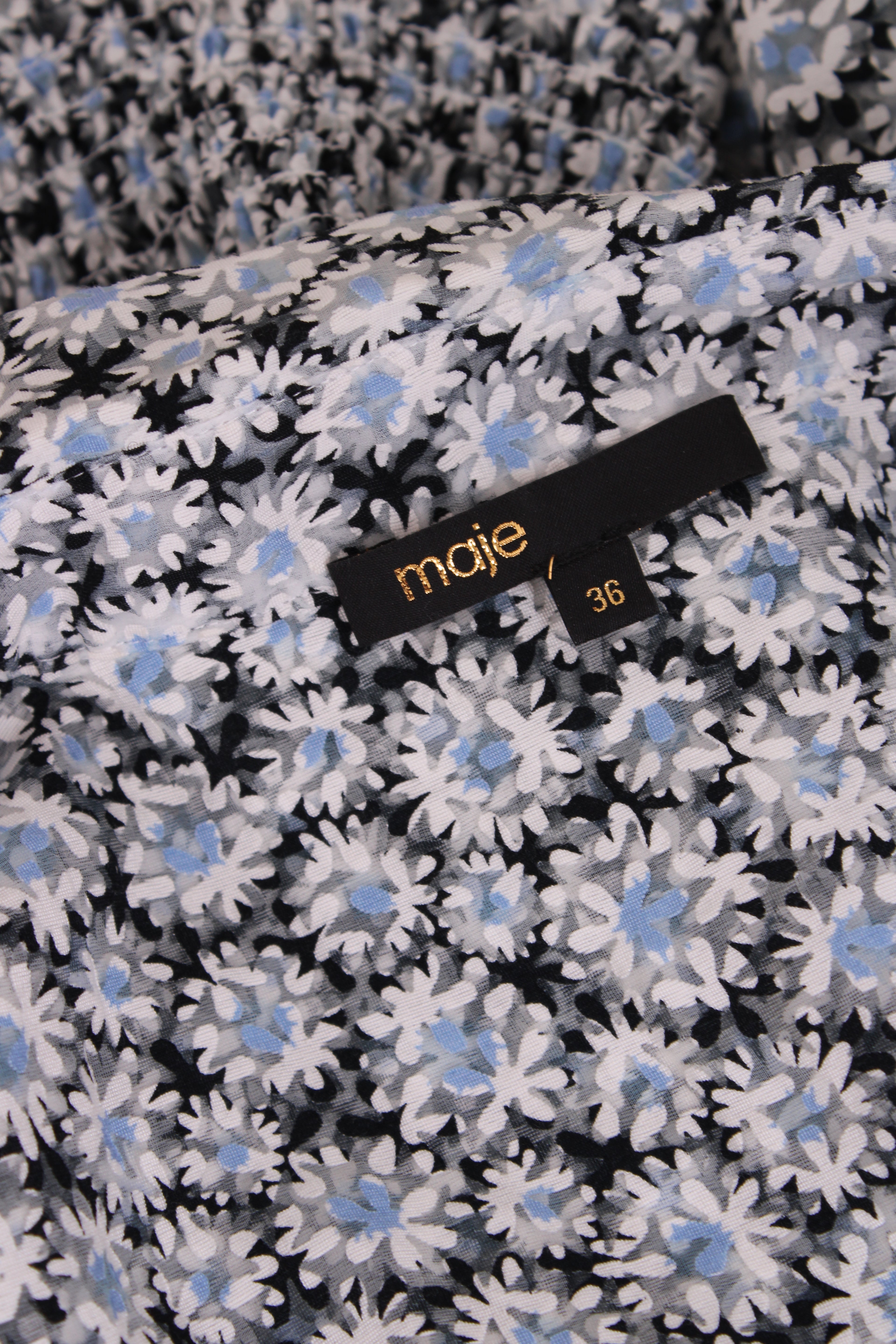 Maje Floral Mini Dress Blue 36