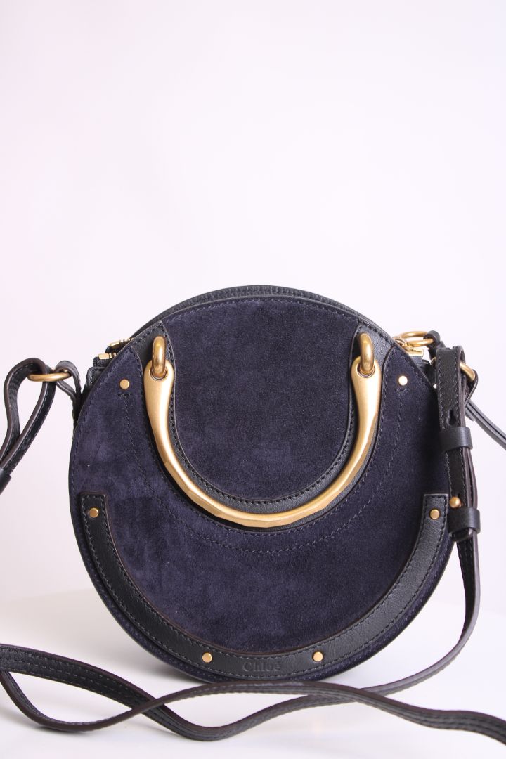 Chloe Pixie Suede Crossbody Bag Navy