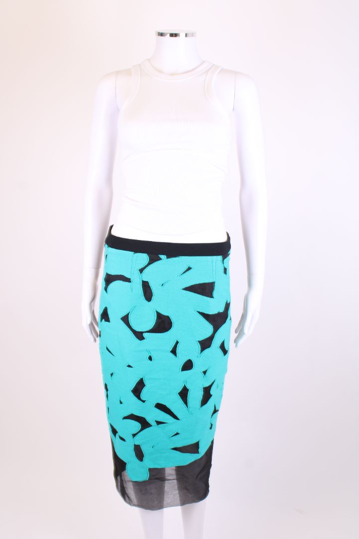 Roland Mouret Applique skirt blue and black M