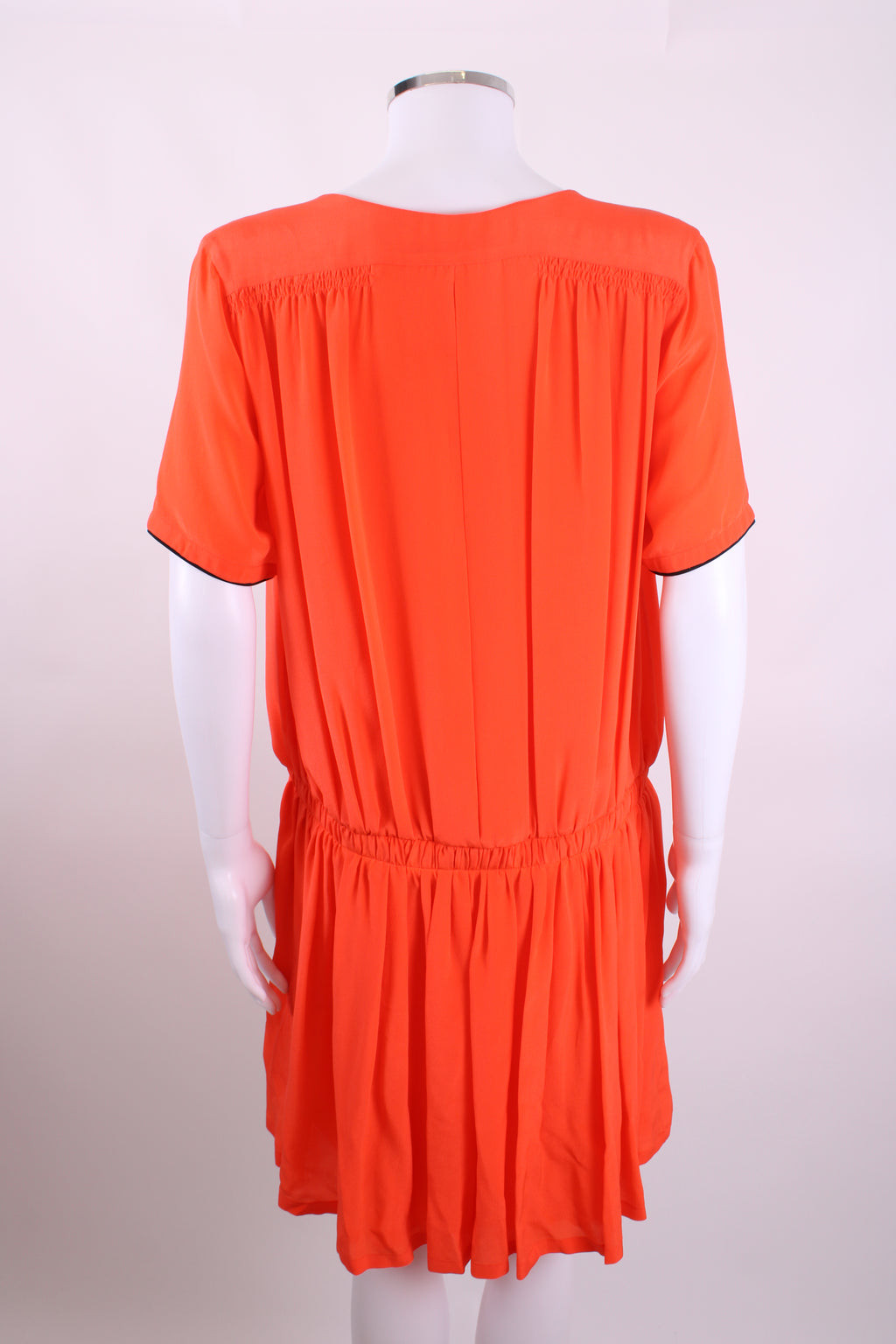 Victoria Victoria Beckham S/S V Neck Ruffle Hem Dress Orange 12