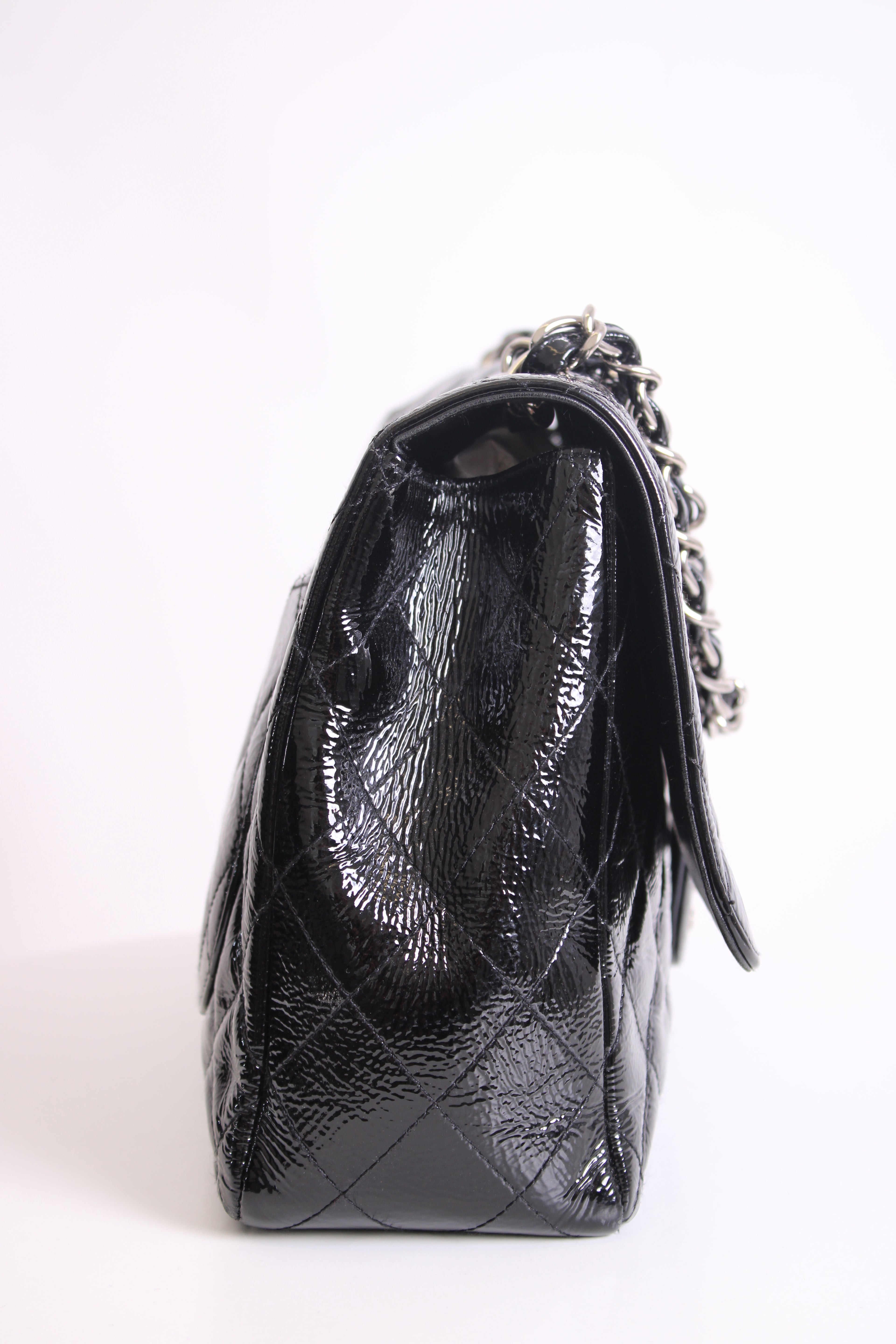 Chanel Patent Medium Classic Flap Bag Black