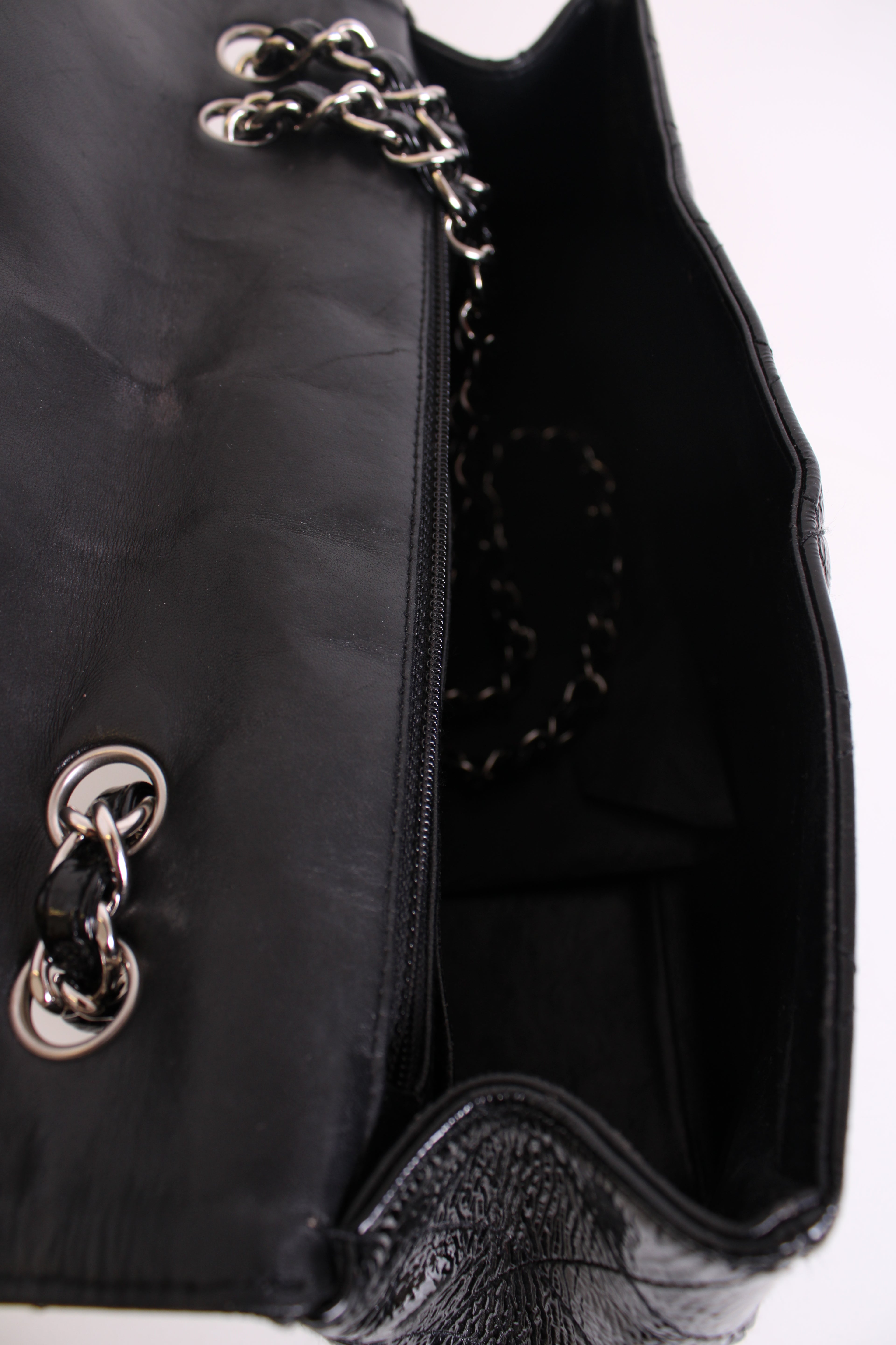 Chanel Patent Medium Classic Flap Bag Black