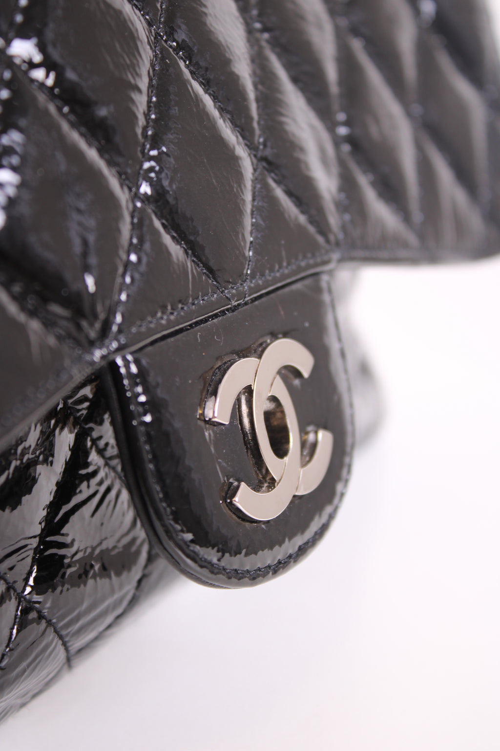 Chanel Patent Medium Classic Flap Bag Black
