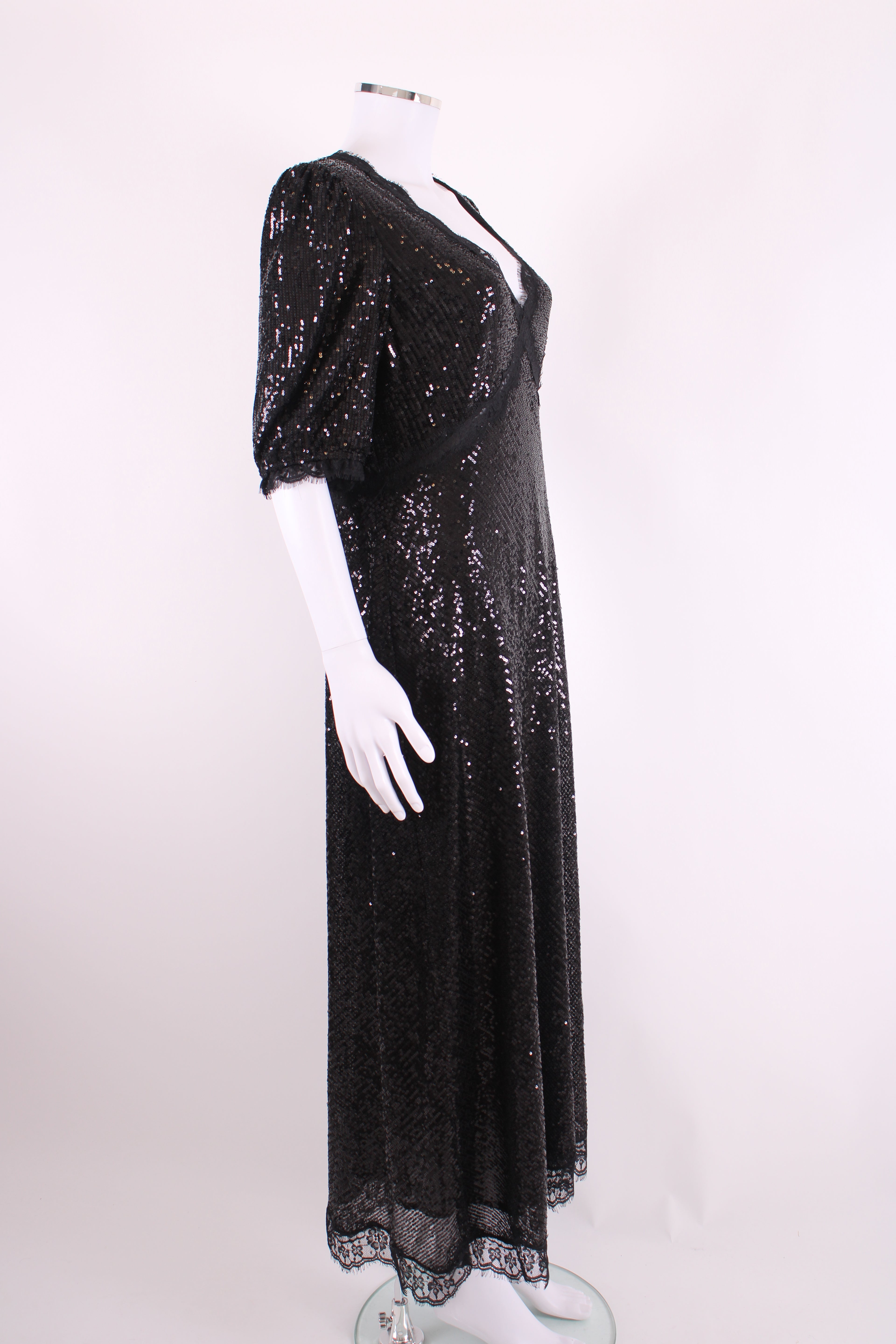 Rixo Verena Sequin Dress Black 14