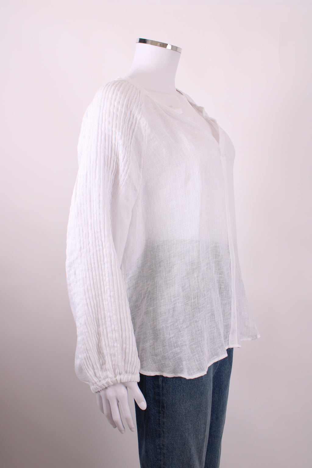 White Label L/S Linen Blouse White 16