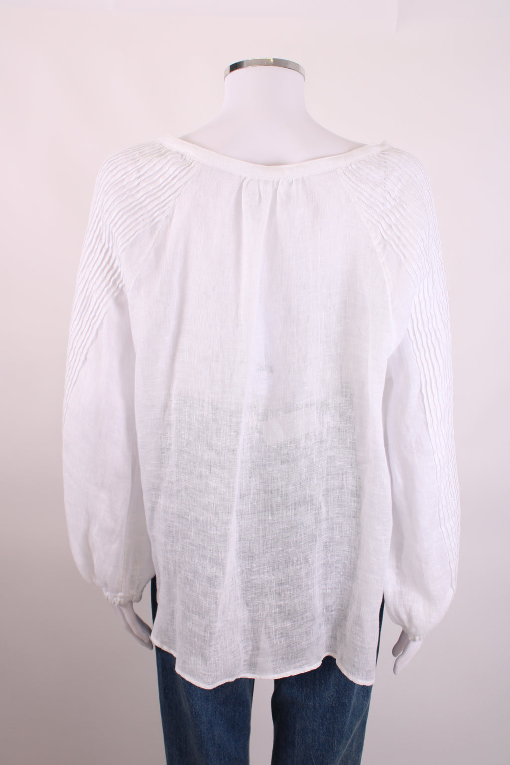 White Label L/S Linen Blouse White 16