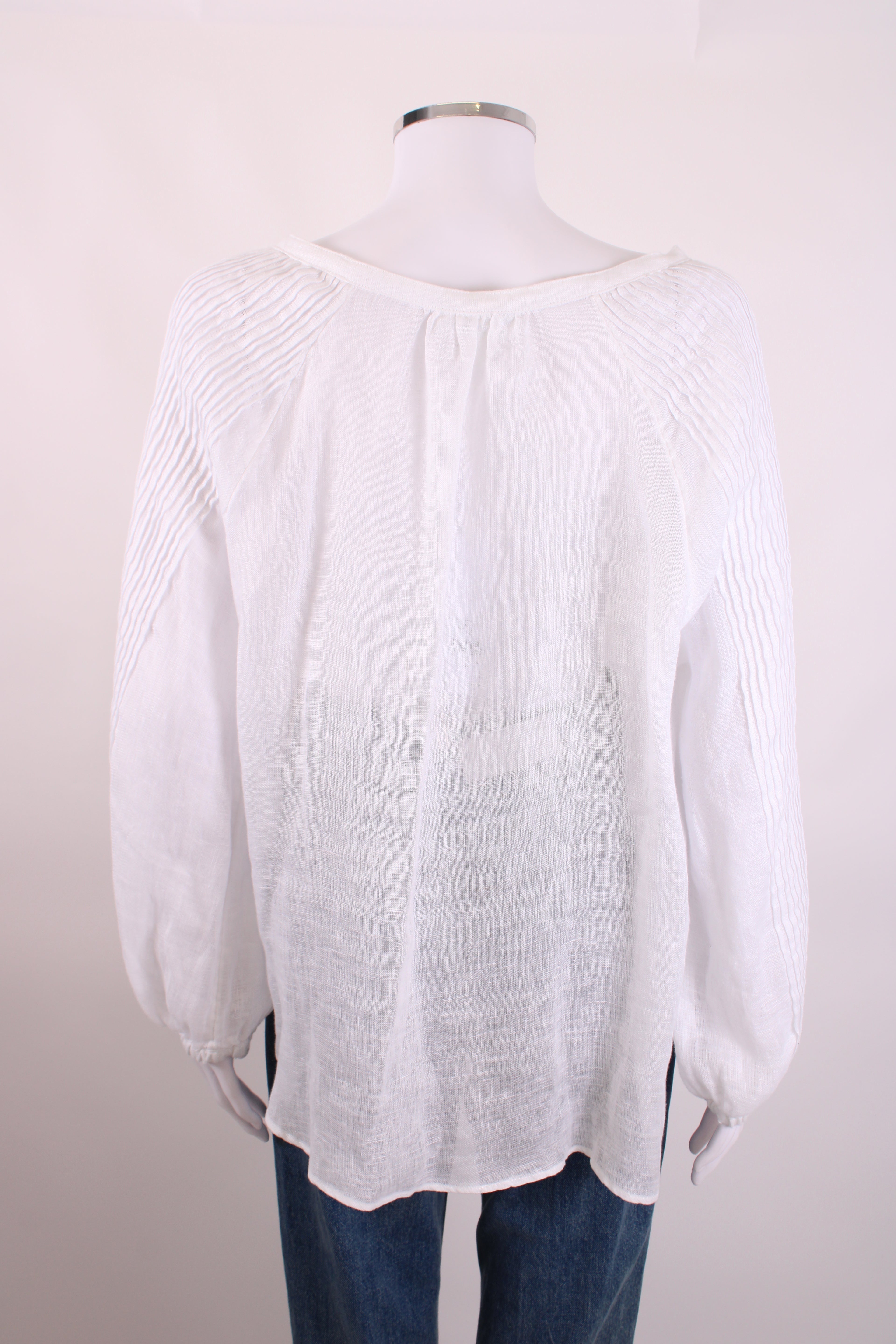 White Label L/S Linen Blouse White 16