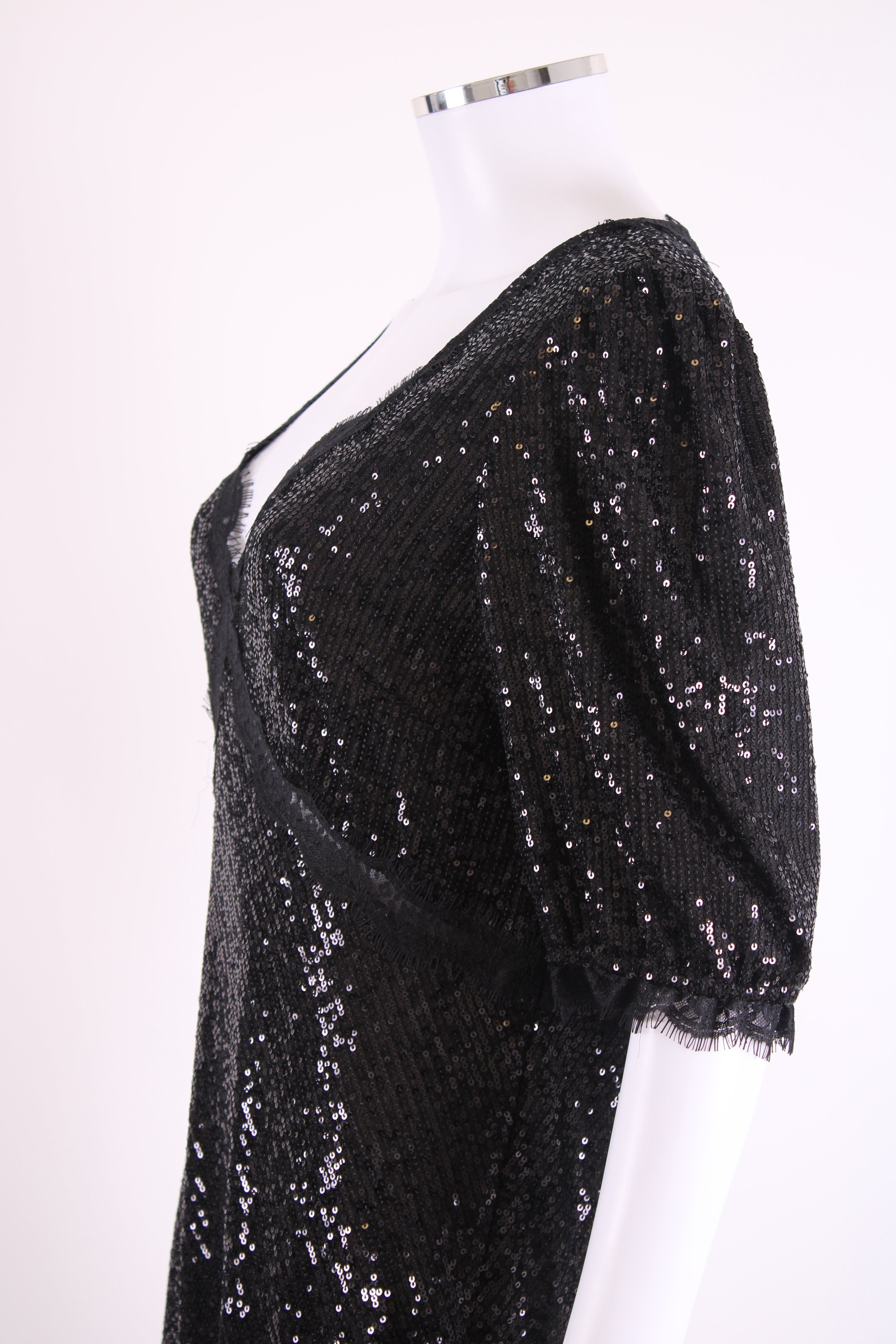 Rixo Verena Sequin Dress Black 14