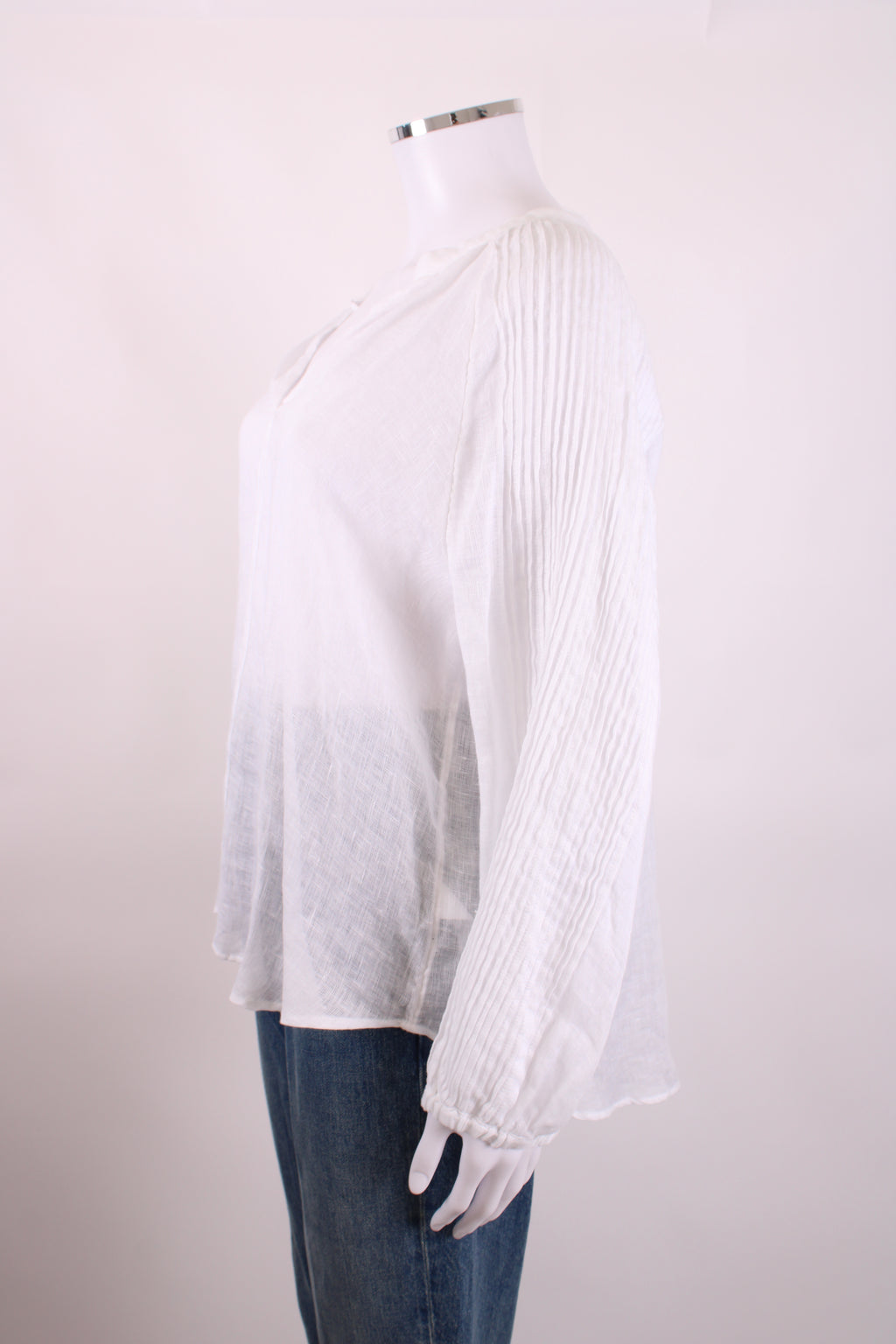 White Label L/S Linen Blouse White 16