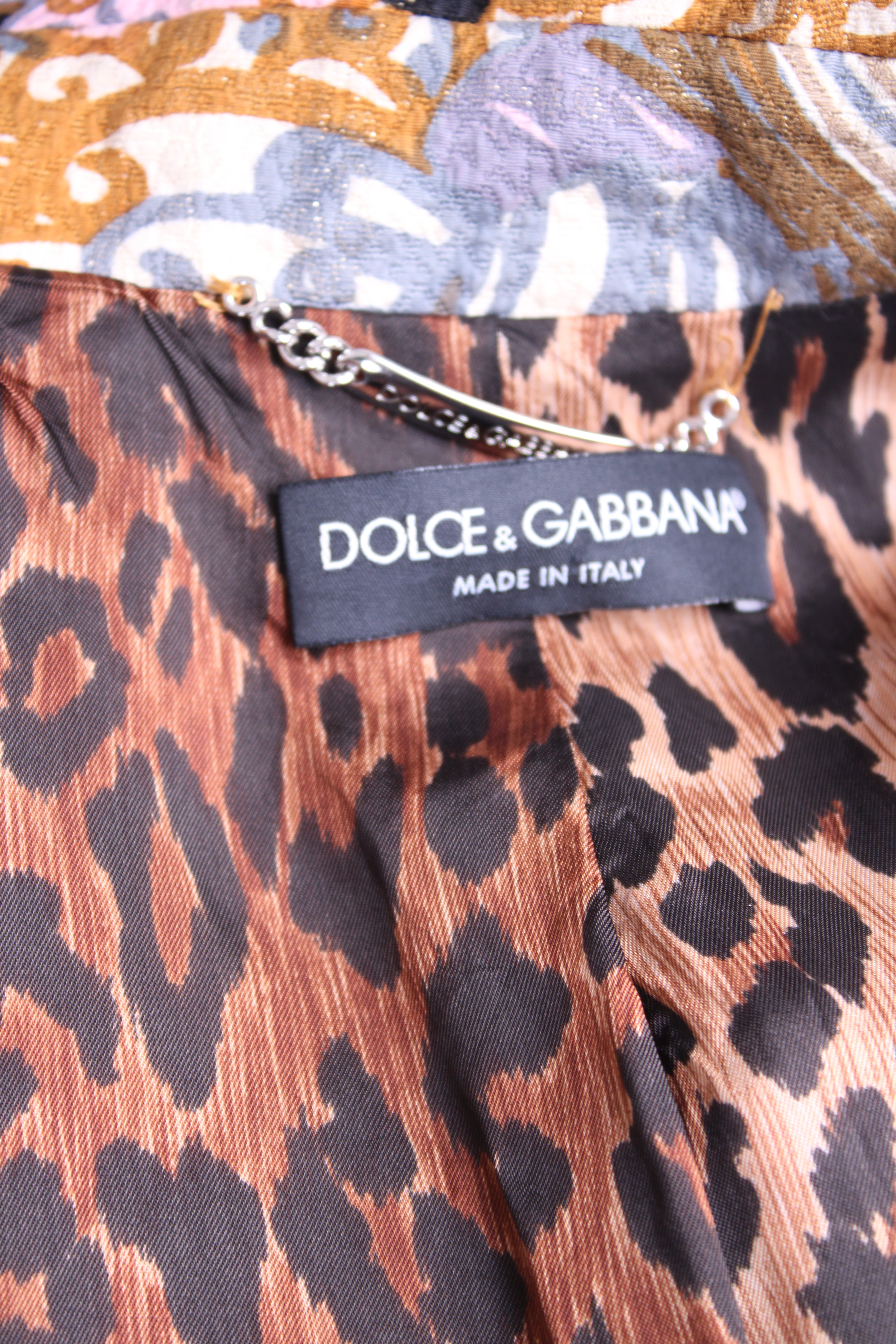 Dolce & Gabbana 2004 Phsycedelic Coat Tan/ Purple/ Pink IT 44