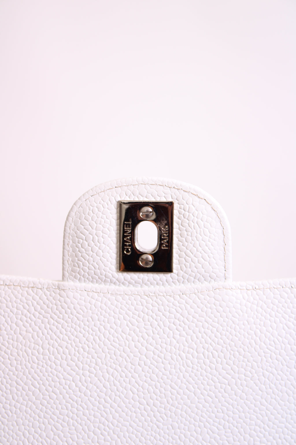 White Chanel Classic Flap