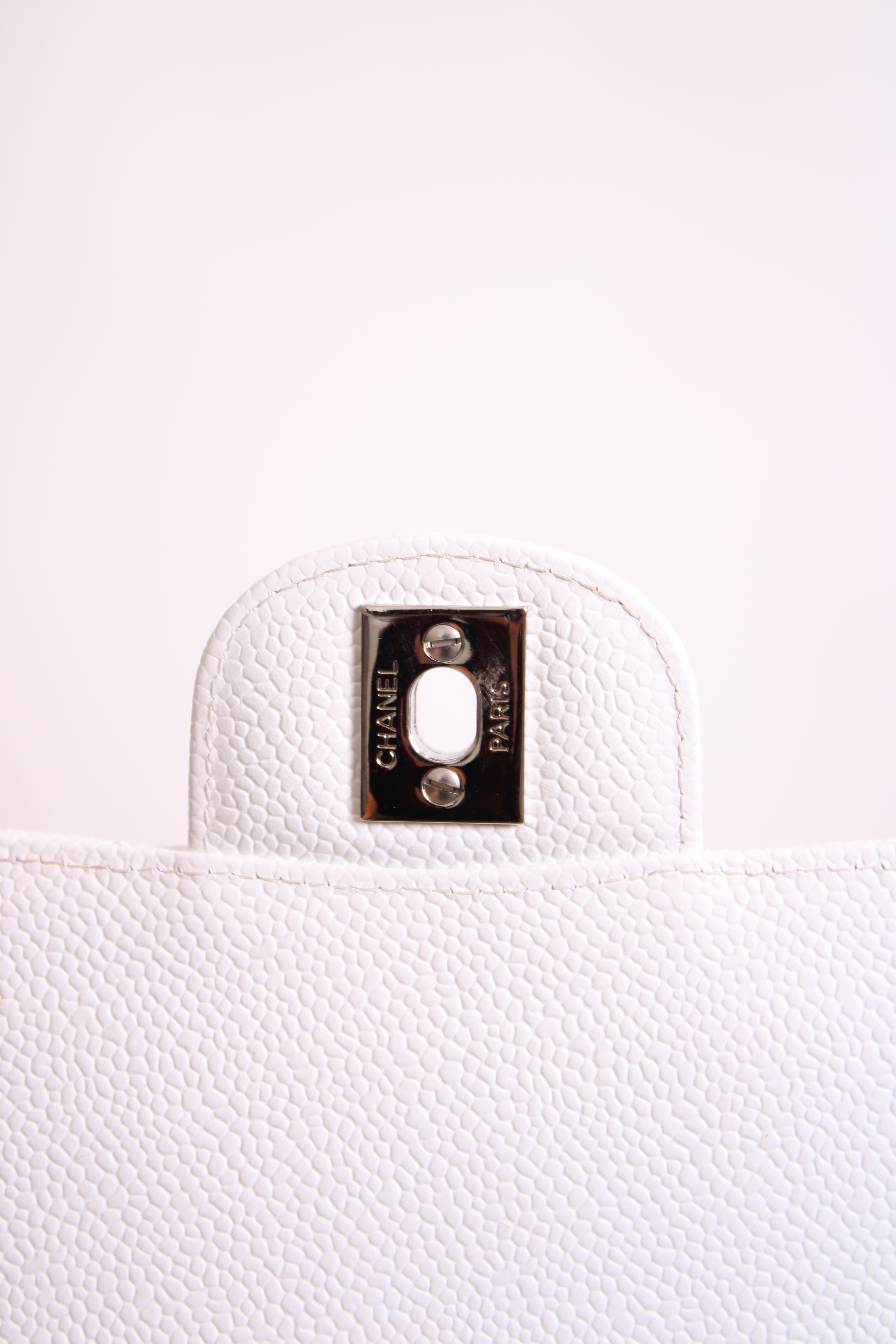 White Chanel Classic Flap