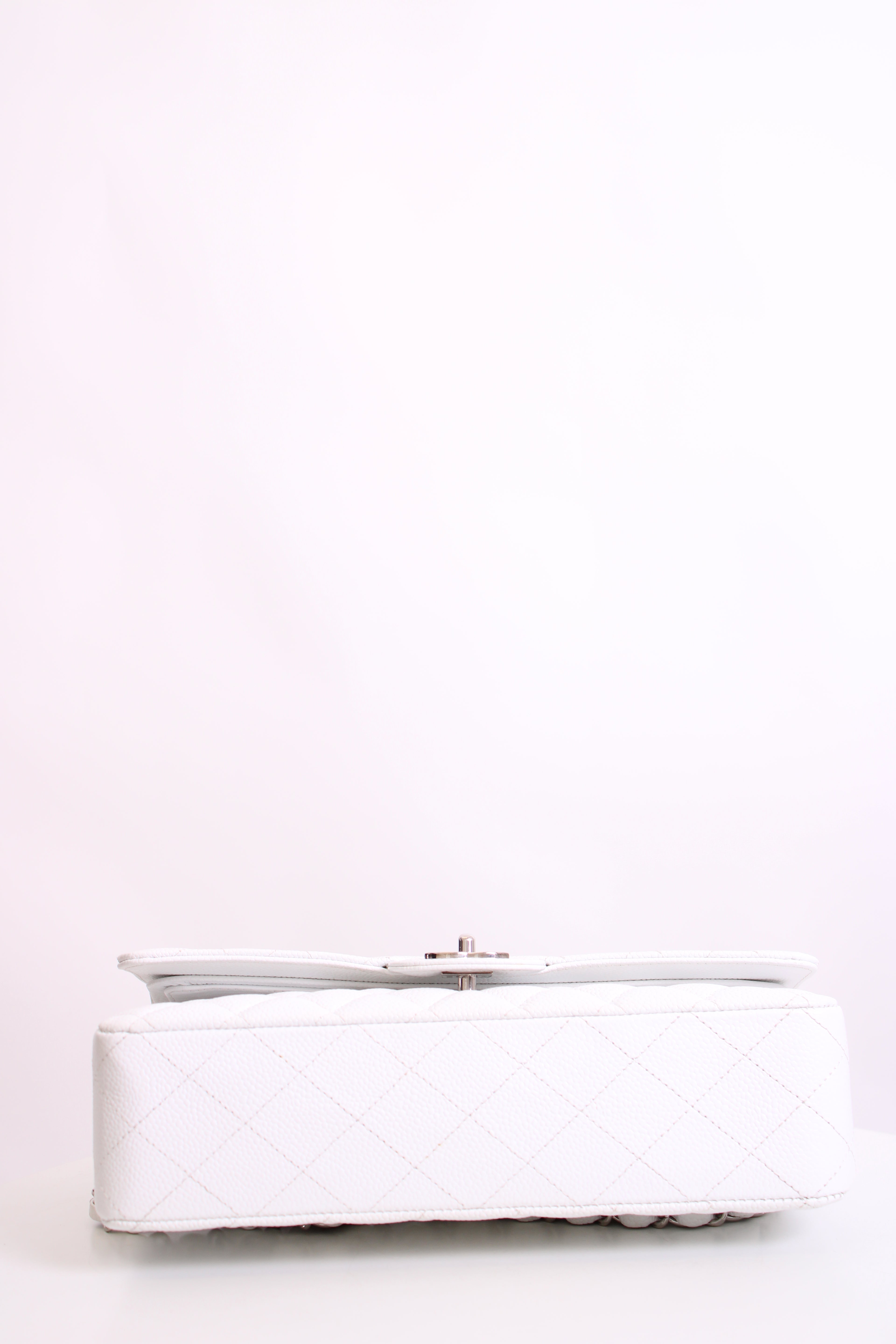 White Chanel Classic Flap