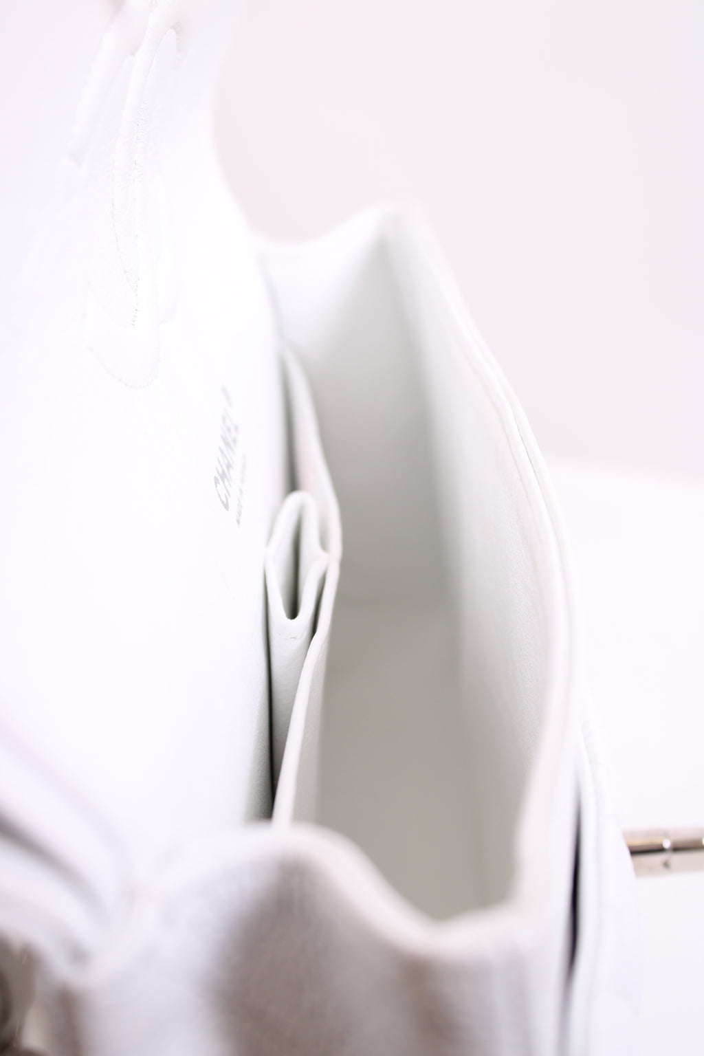 White Chanel Classic Flap