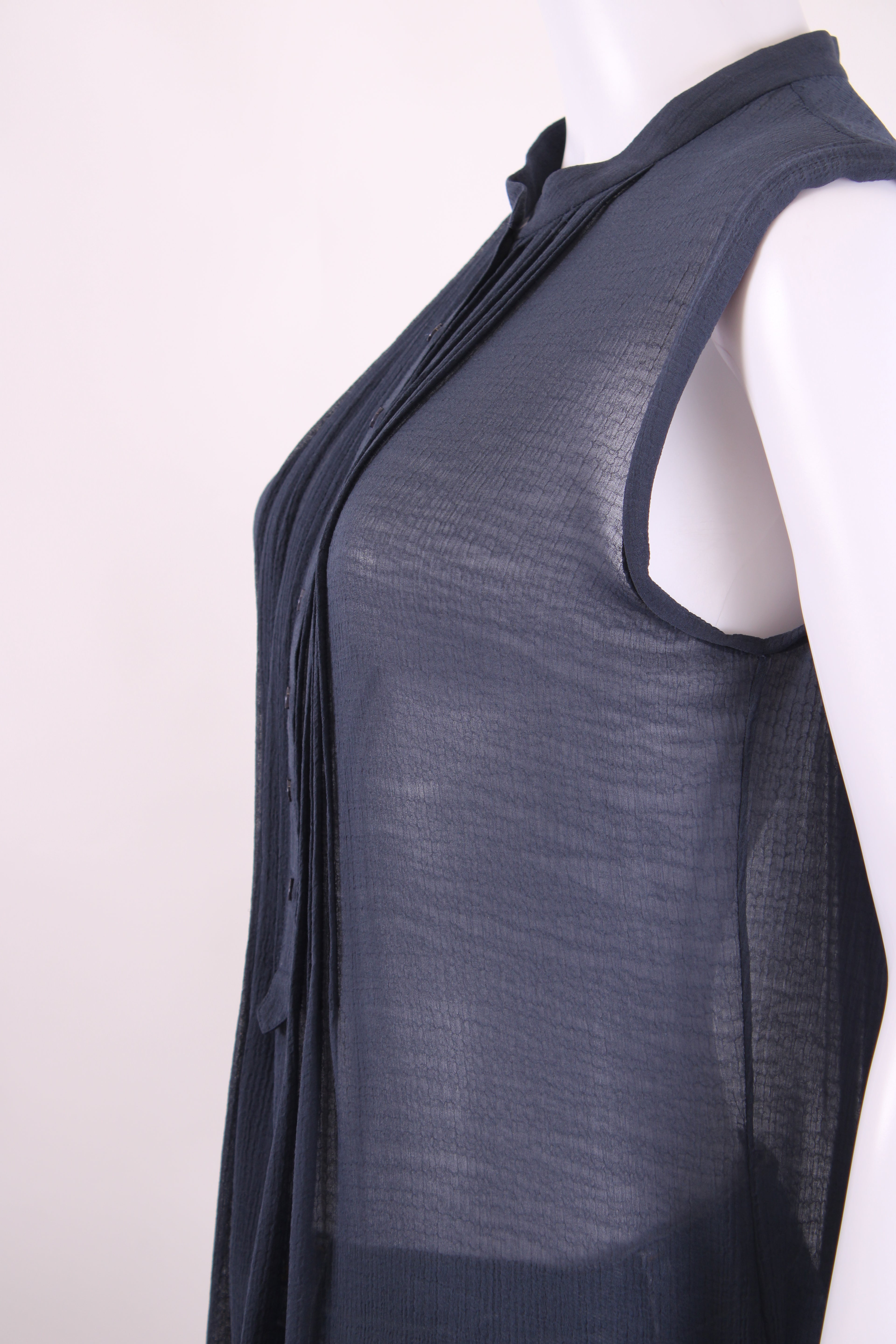 Joseph S/S Sheer Blouse Navy 12