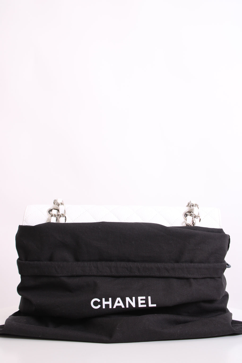 White Chanel Classic Flap
